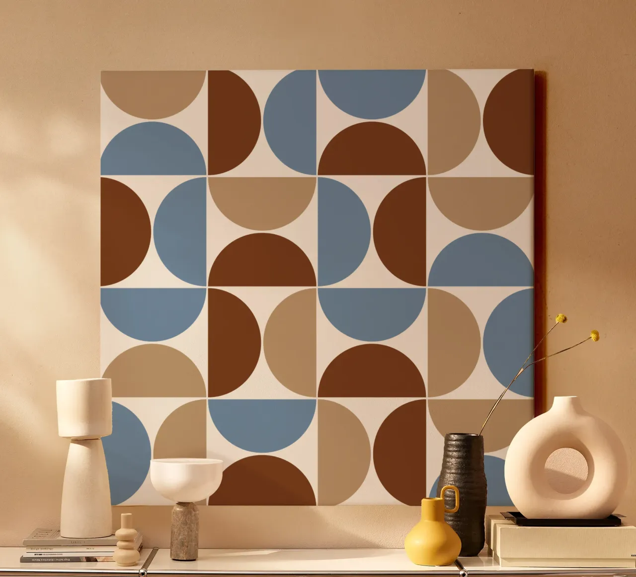 Fall mid century modern canvas with Floater frame by TijanaArtStudio88