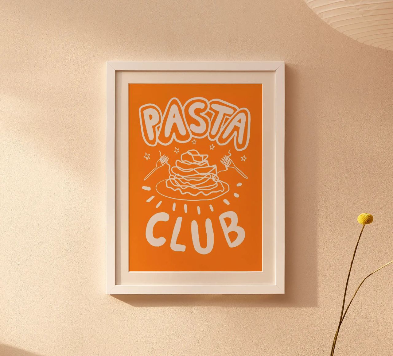 Pasta Club Orange Poster von Studio Dolci
