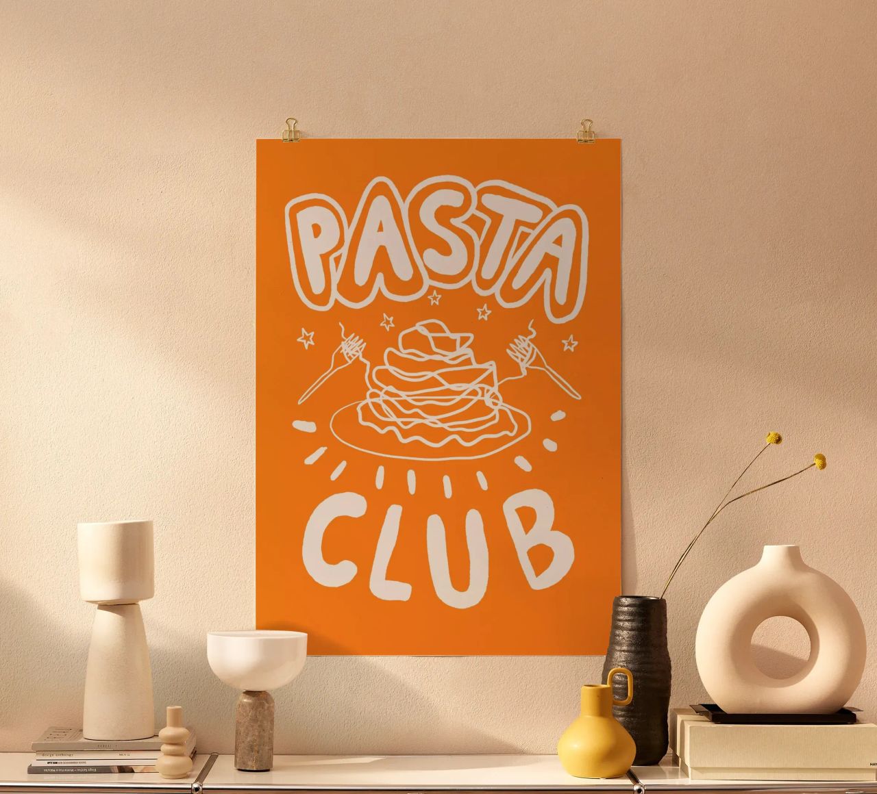 Pasta Club Orange Poster von Studio Dolci