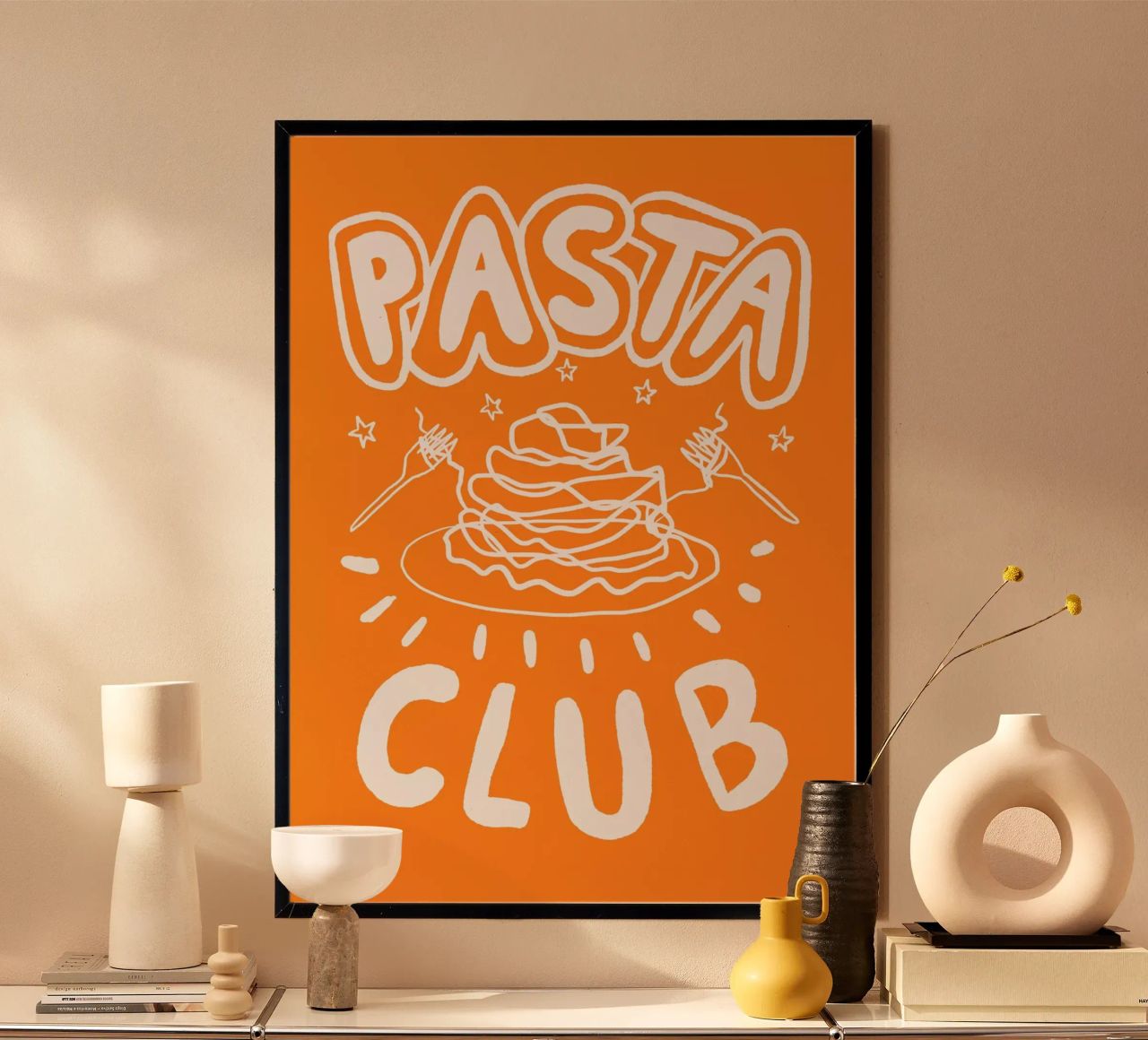 Pasta Club Orange Poster von Studio Dolci
