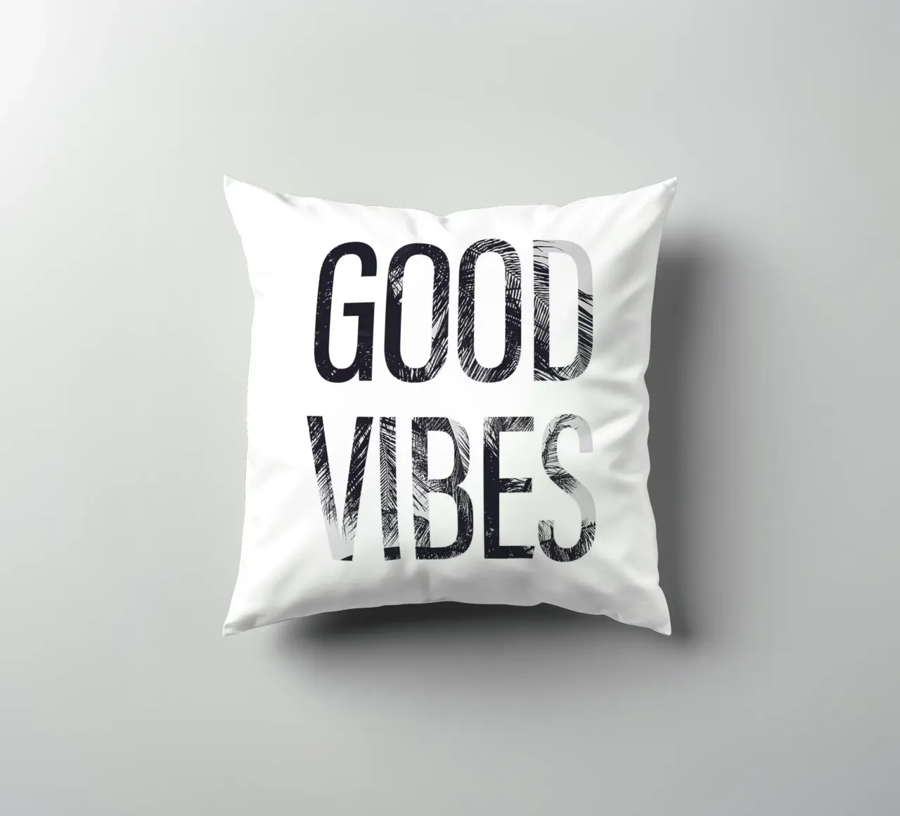 Good Vibes - Tipografia con un tocco tropicale cuscino da Whole©