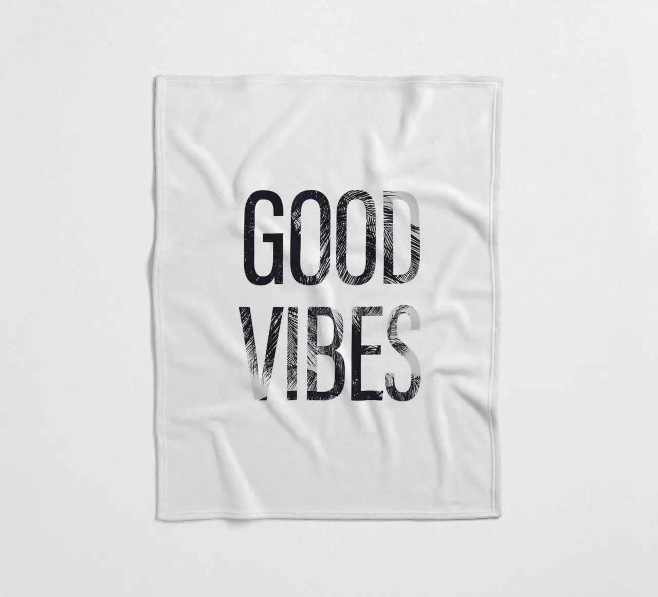 Good Vibes - Tipografia con un tocco tropicale coperta in pile da Whole©