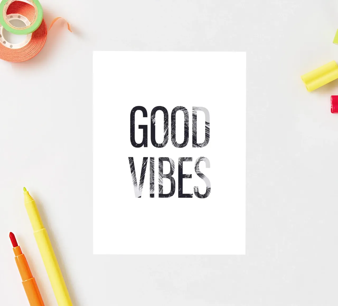 Good Vibes - Tipografia con un tocco tropicale adesivo da Whole©