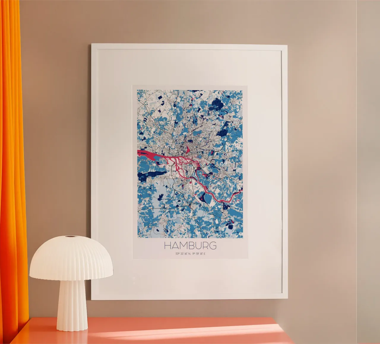 Design poster Hamburg - Abstracte stadsplattegrond poster van CityMapPoster