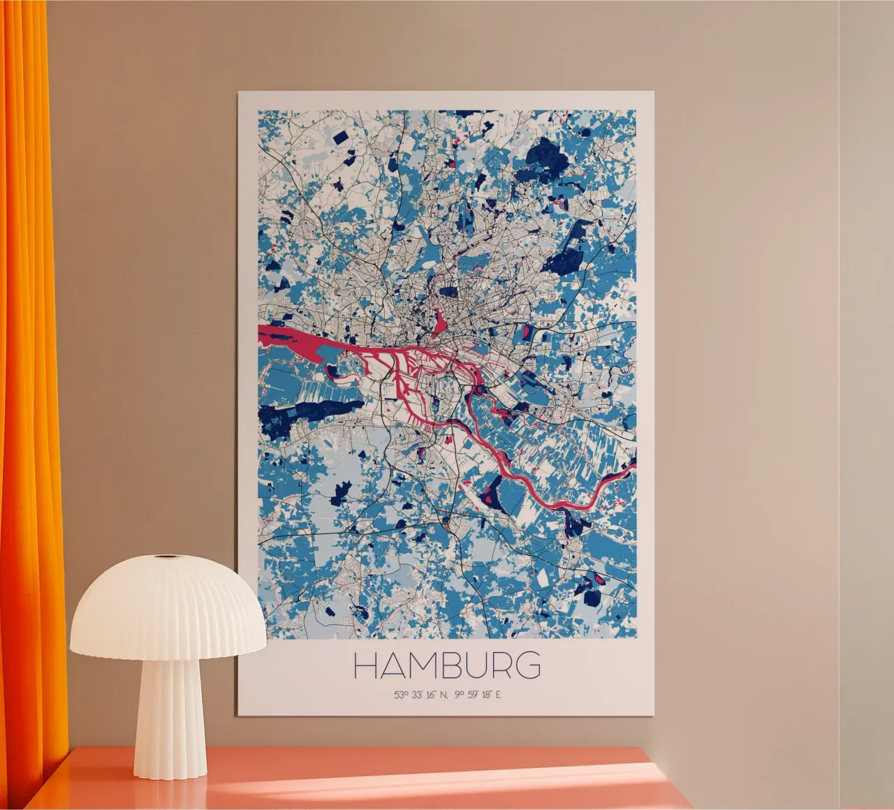 Design poster Hamburg - Abstracte stadsplattegrond poster van CityMapPoster