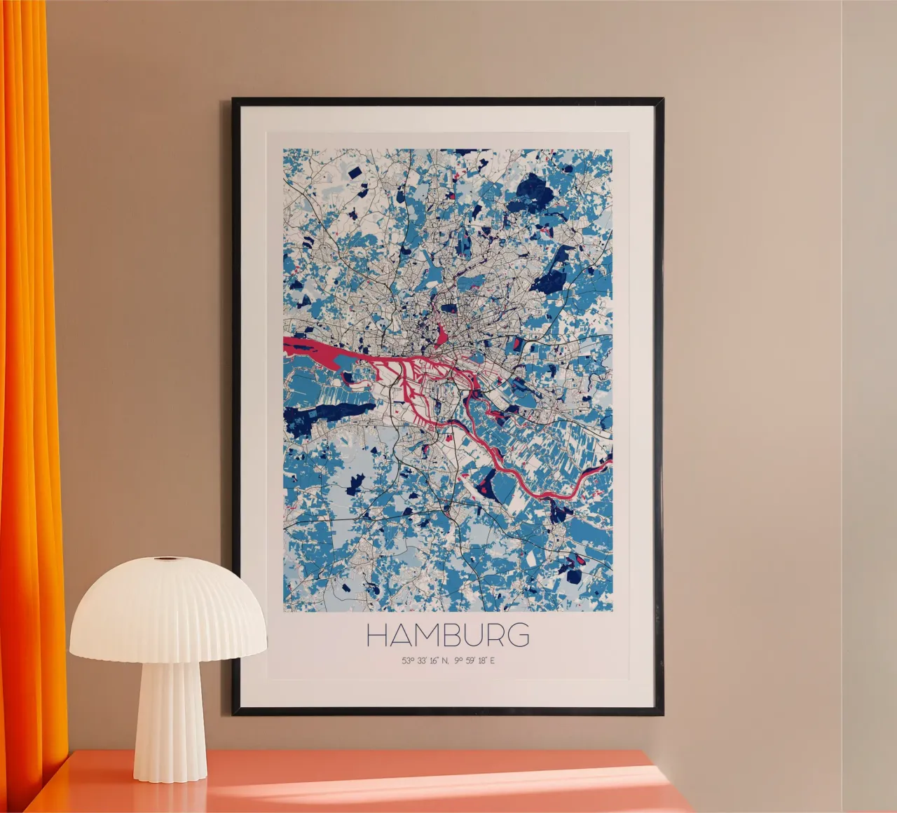 Design poster Hamburg - Abstracte stadsplattegrond poster van CityMapPoster