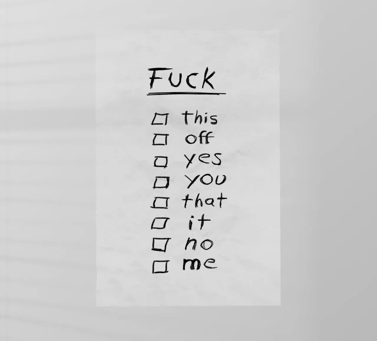 Fuck List Backlit Folie von Jonas Loose