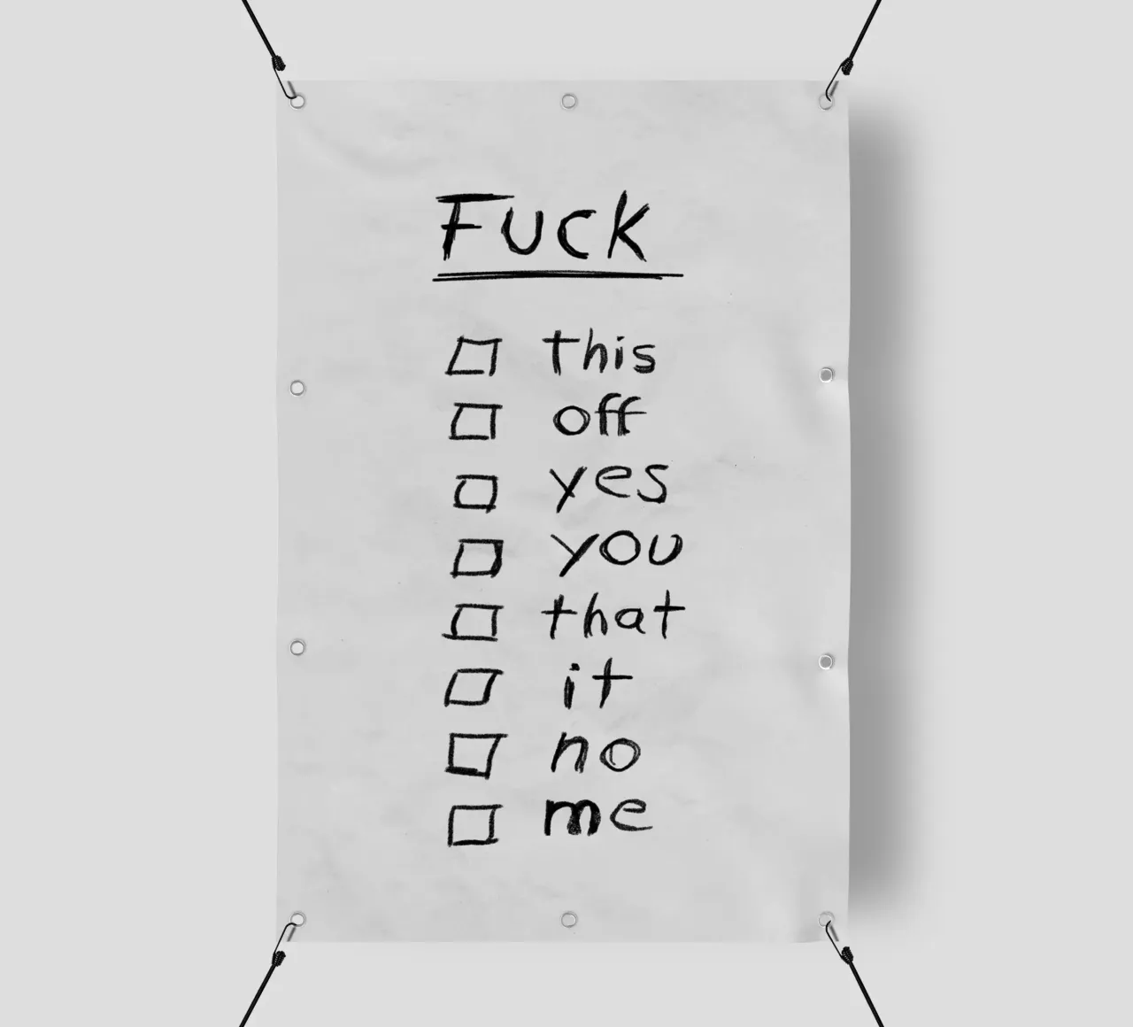 Fuck List PVC Plane von Jonas Loose