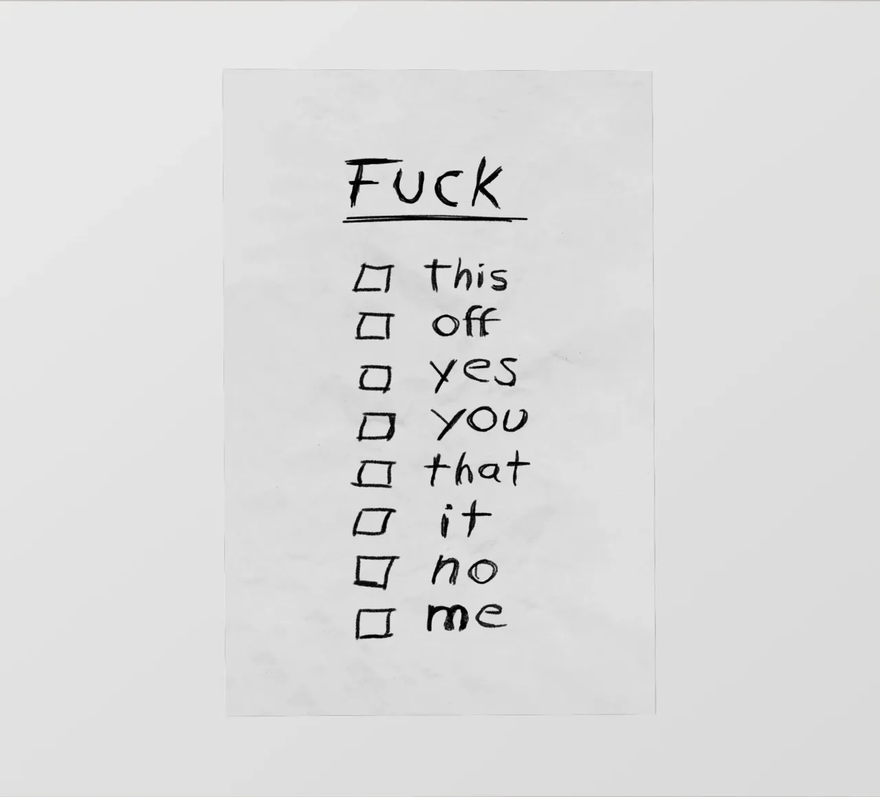 Fuck List PVC Plane von Jonas Loose