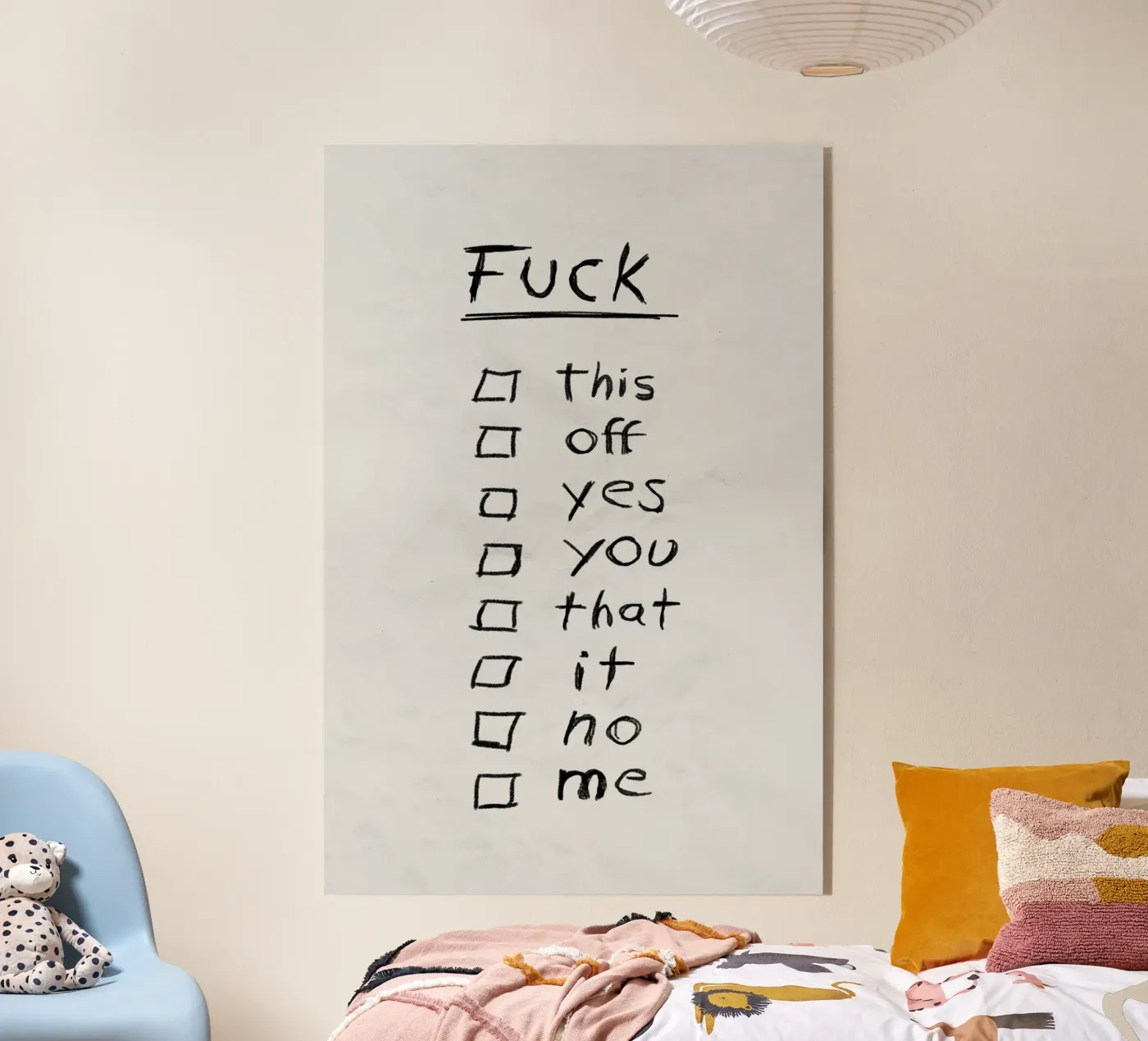 Fuck List plexiglass da Jonas Loose