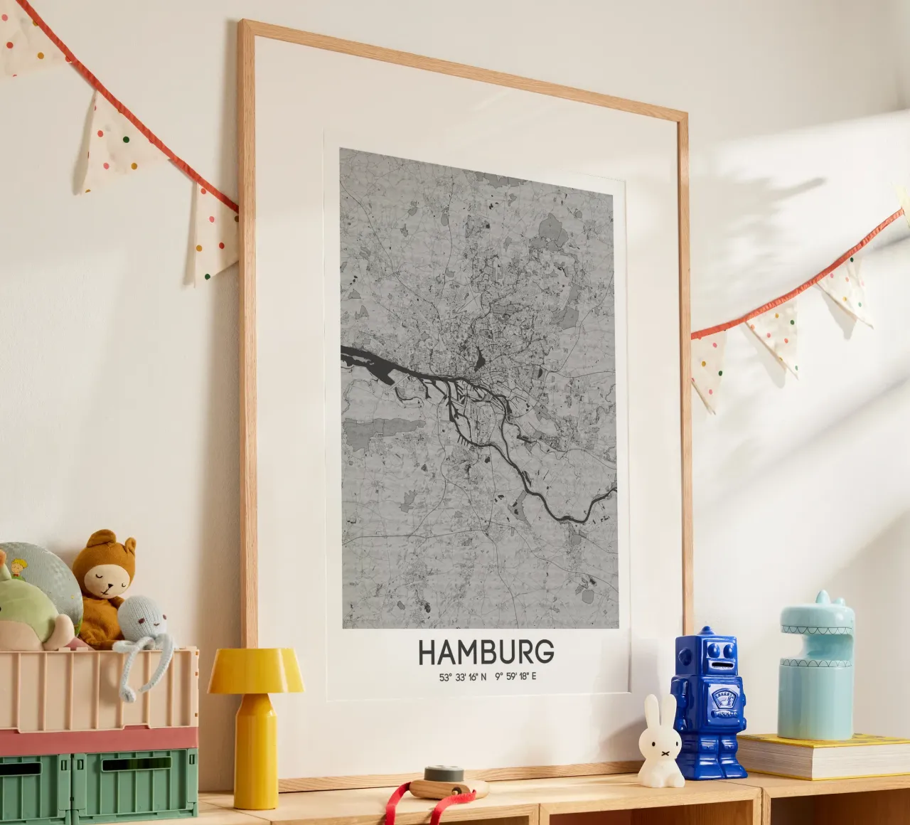 Kunstposter Hamburg - Stadsplattegrond in modern ontwerp poster van CityMapPoster