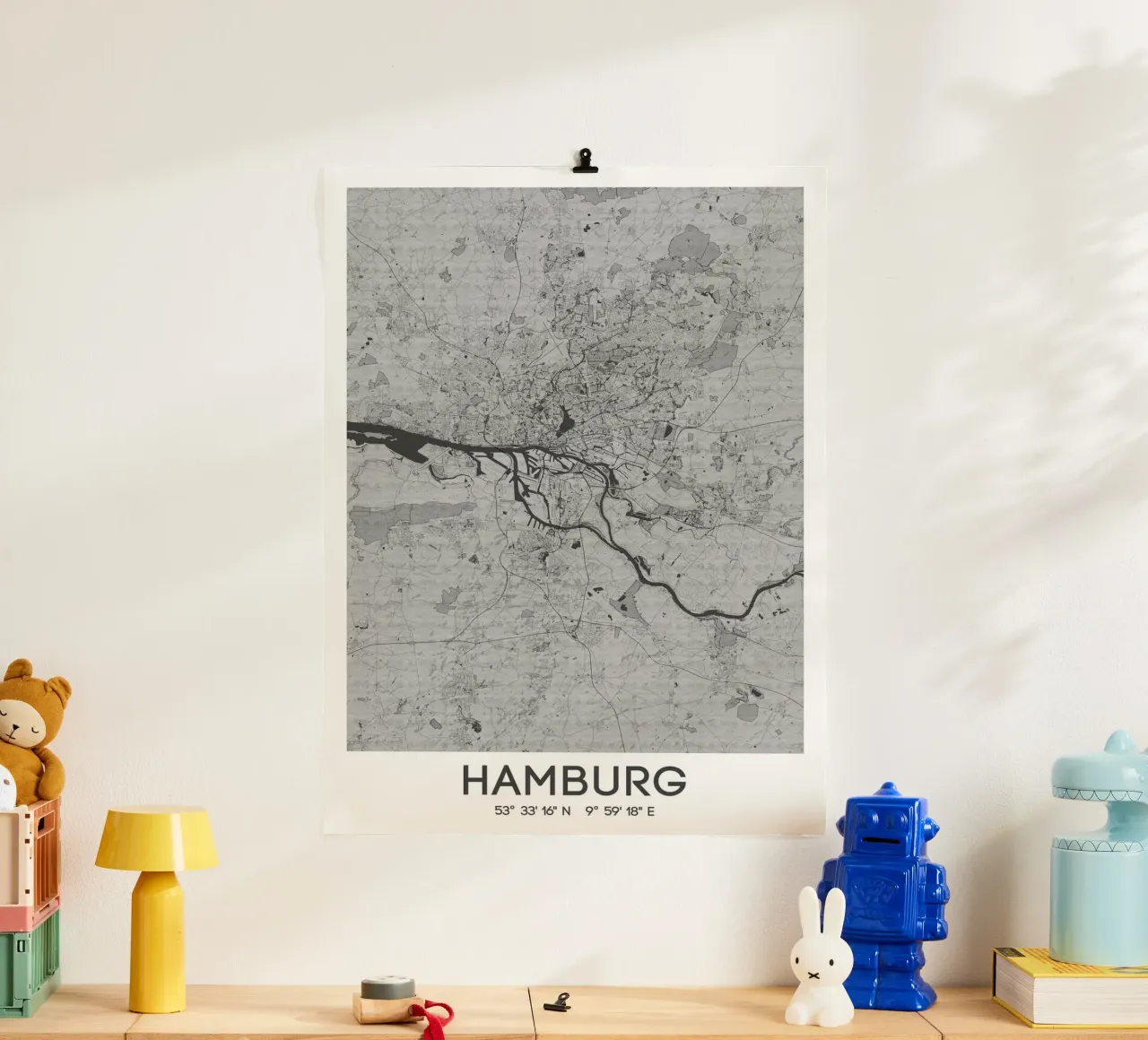 Kunstposter Hamburg - Stadsplattegrond in modern ontwerp poster van CityMapPoster