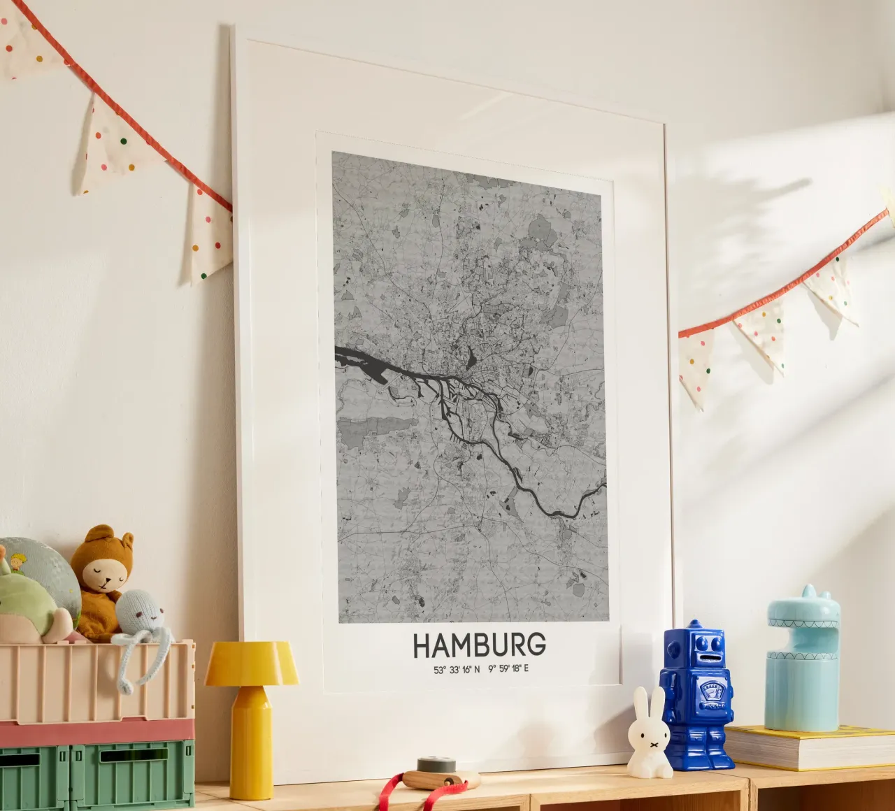 Kunstposter Hamburg - Stadsplattegrond in modern ontwerp poster van CityMapPoster