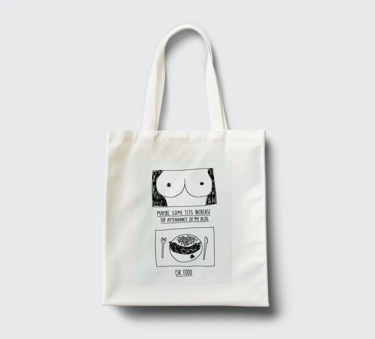 Tits (White) tote bag de Herzette