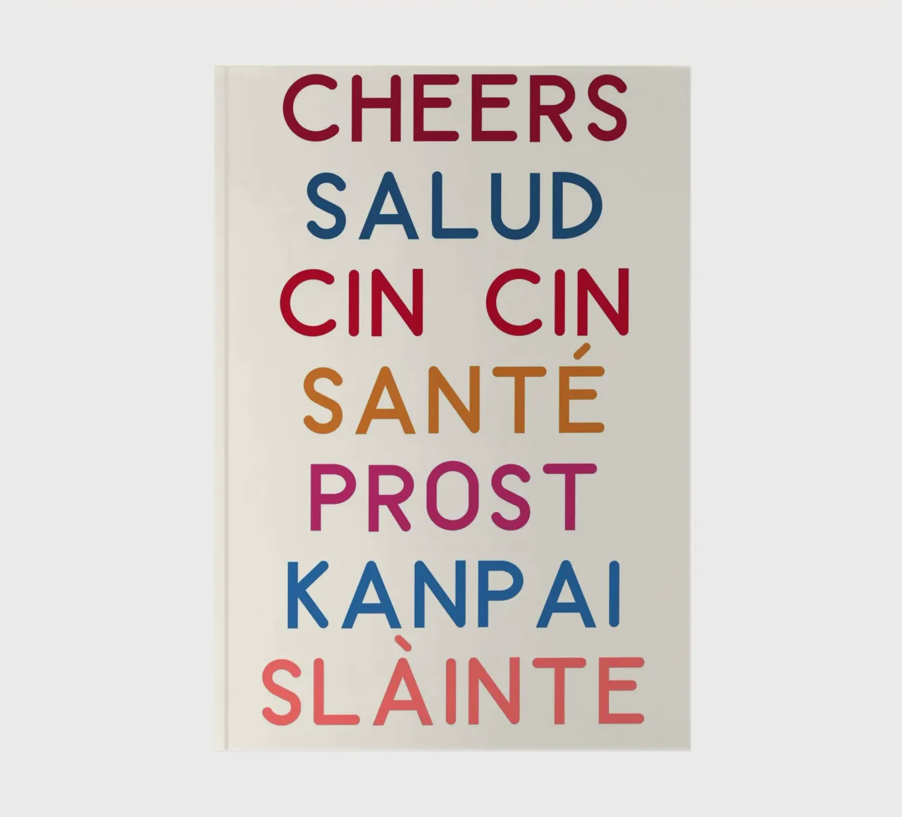 Cheers World! Bar Decor, Multilingual Toast Print notebook by vintagepod