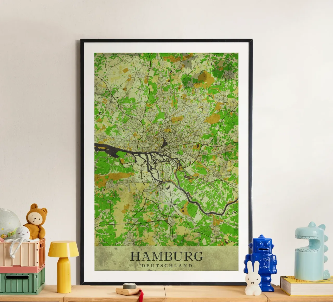 Mappa moderna della città di Amburgo - Design minimalista poster da CityMapPoster