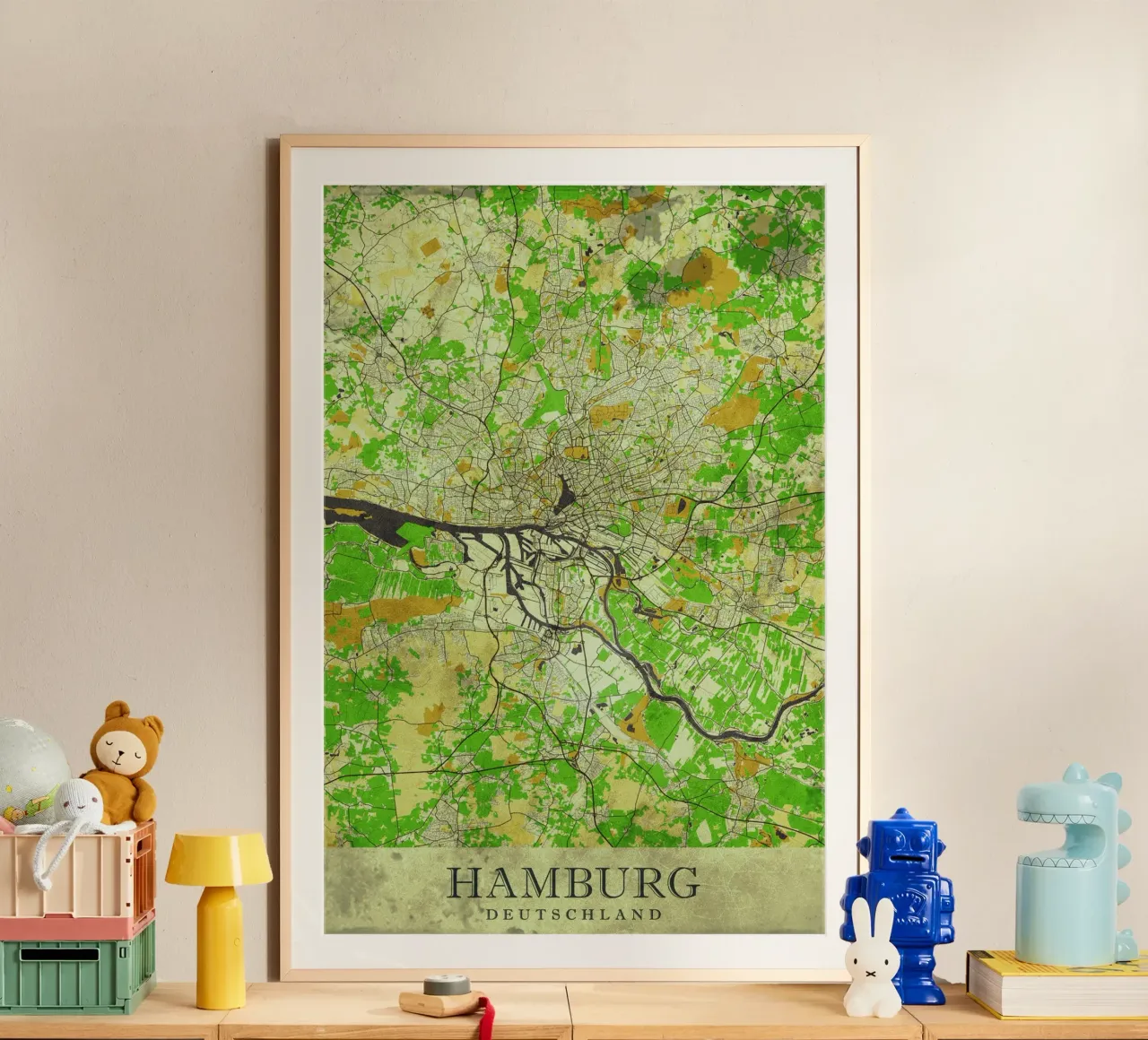 Mappa moderna della città di Amburgo - Design minimalista poster da CityMapPoster