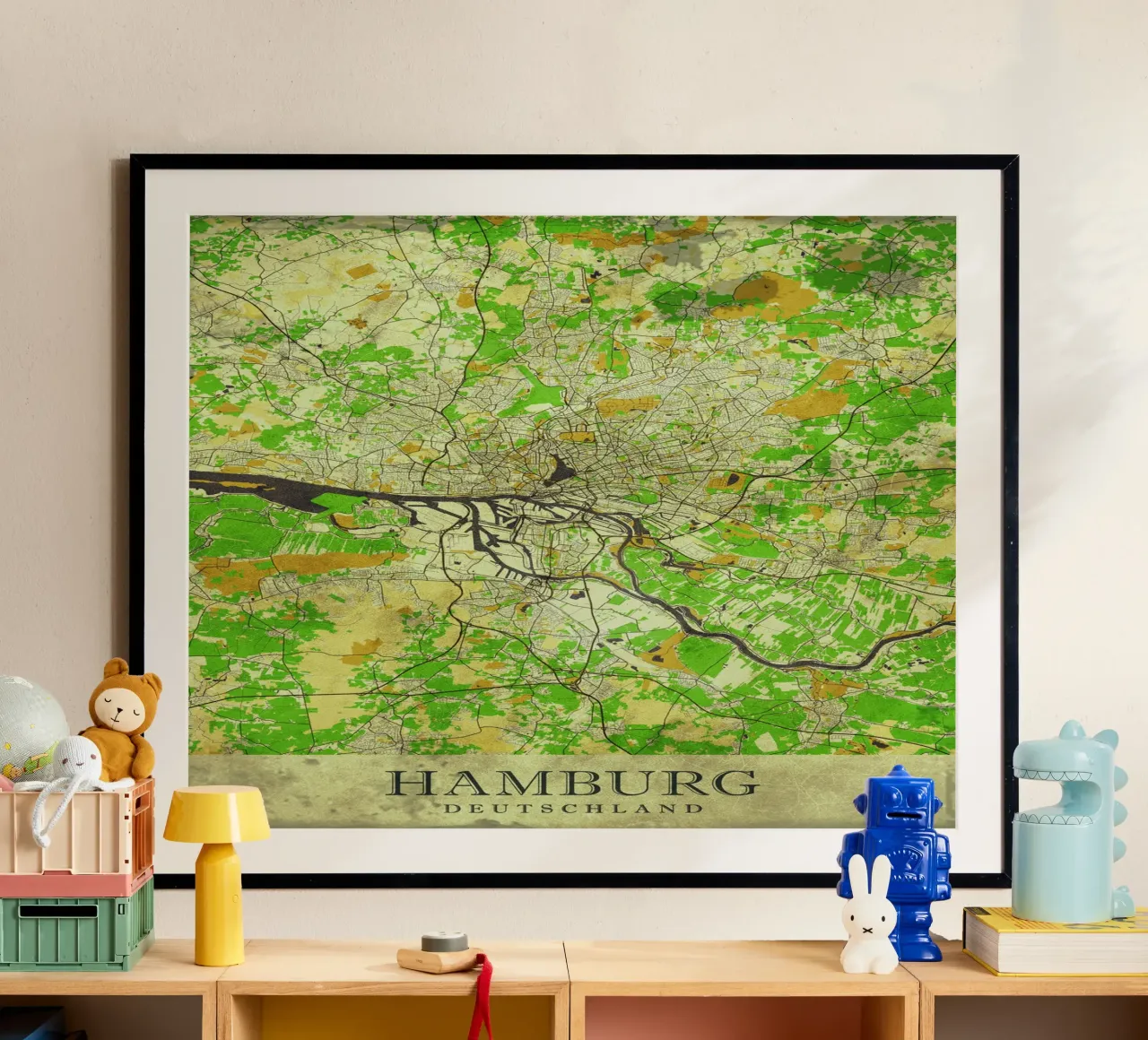 Mappa moderna della città di Amburgo - Design minimalista poster da CityMapPoster