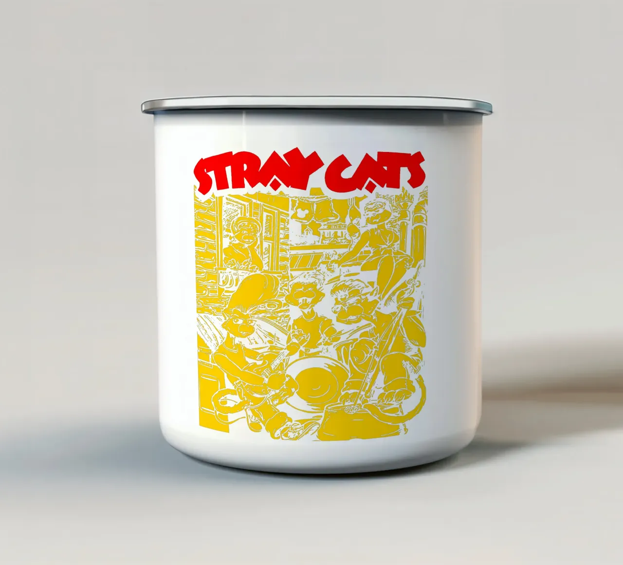 Brian Setzer Gatti randagi tazza in smalto da igoshartwrks