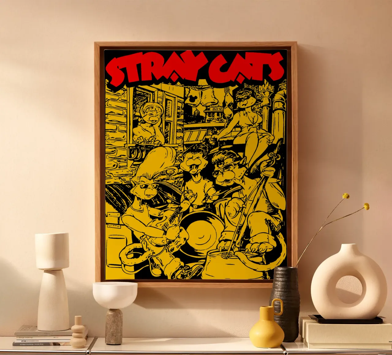 Brian Setzer Stray Cats canvas with Floater frame by igoshartwrks