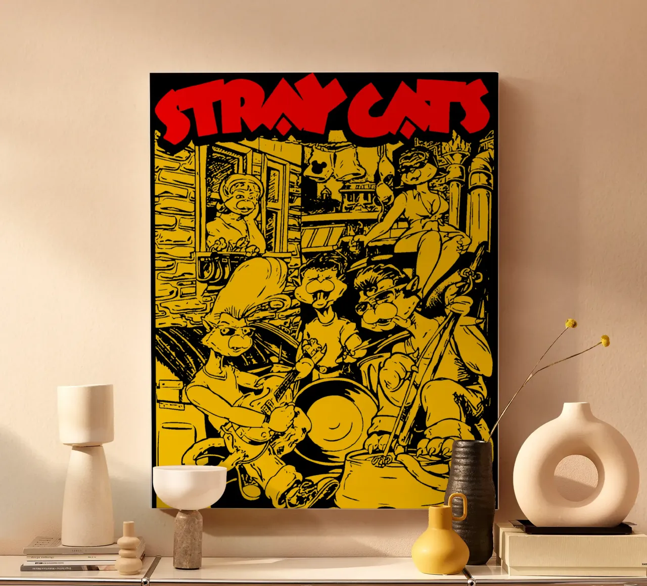Brian Setzer Stray Cats canvas with Floater frame by igoshartwrks