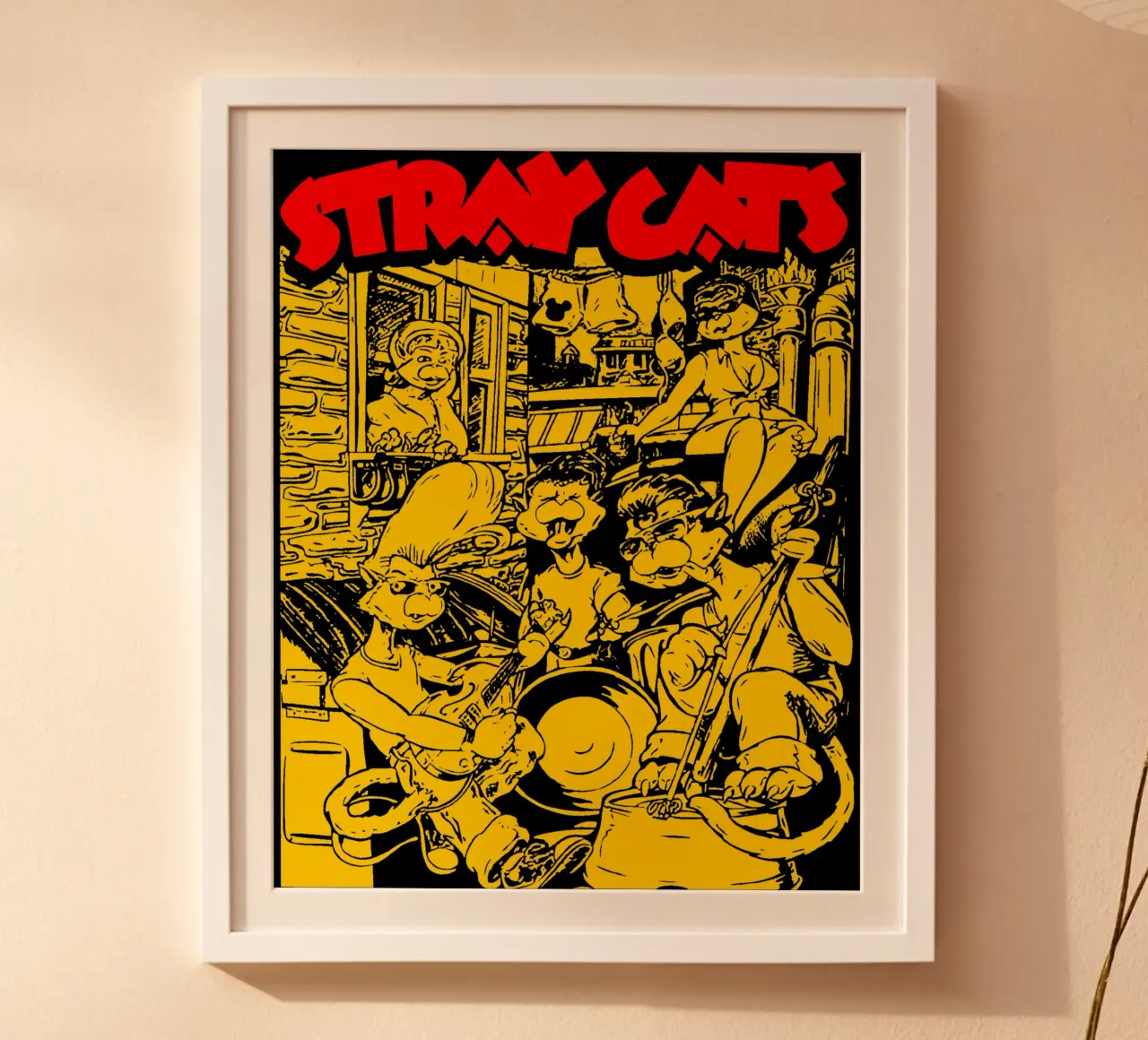 Brian Setzer Gatti randagi poster con telaio in legno da igoshartwrks
