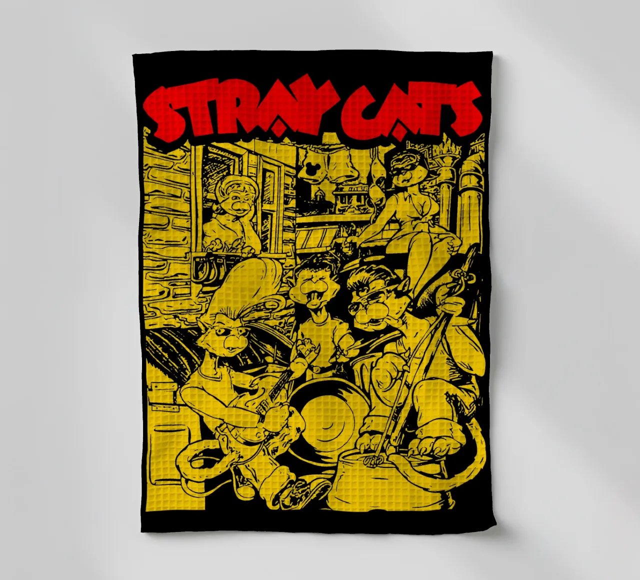 Brian Setzer Gatti randagi canovaccio da cucina da igoshartwrks