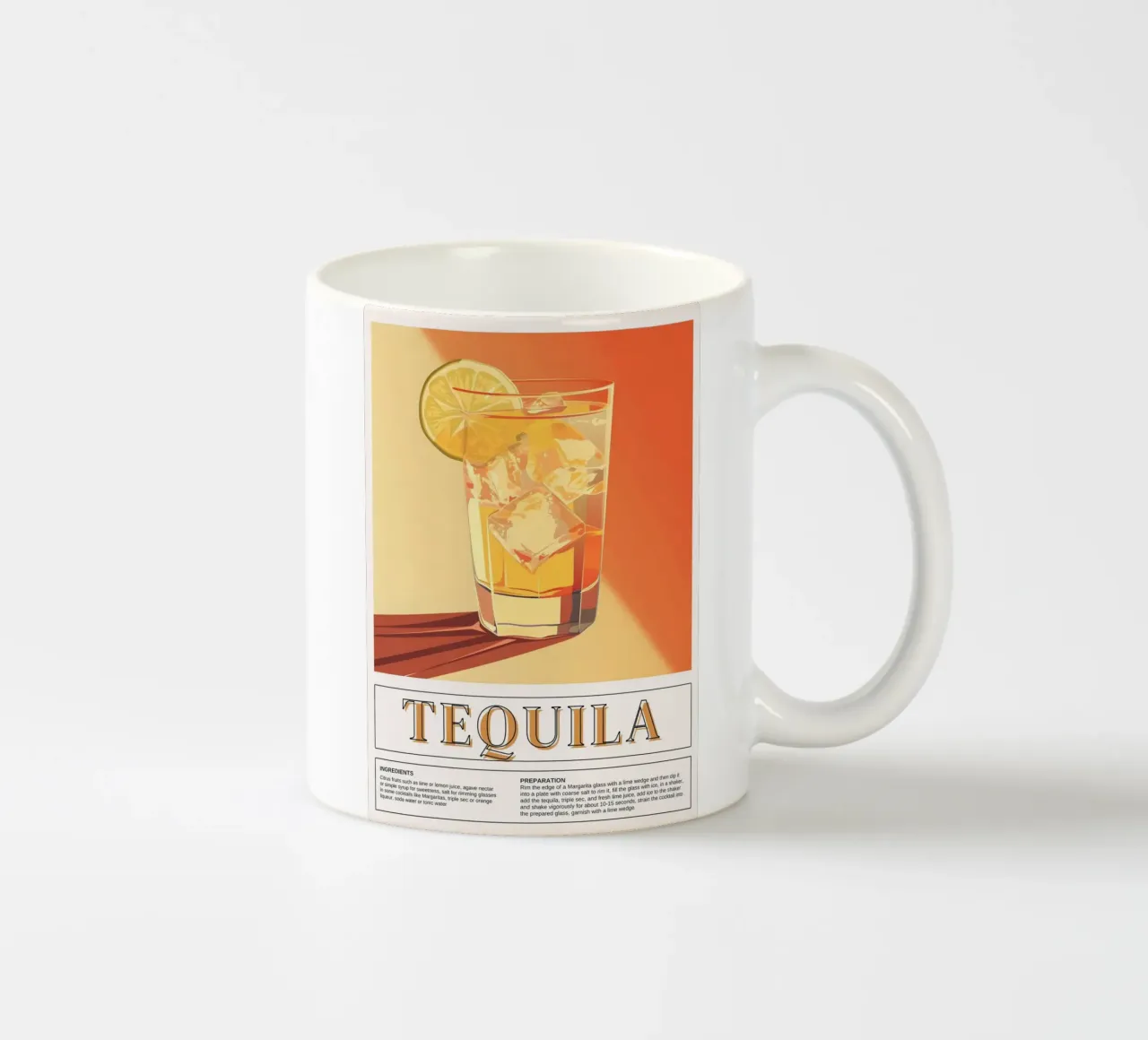 Tequila Cocktail Recipe, Bar Decor, Retro Print tazza in ceramica da vintagepod