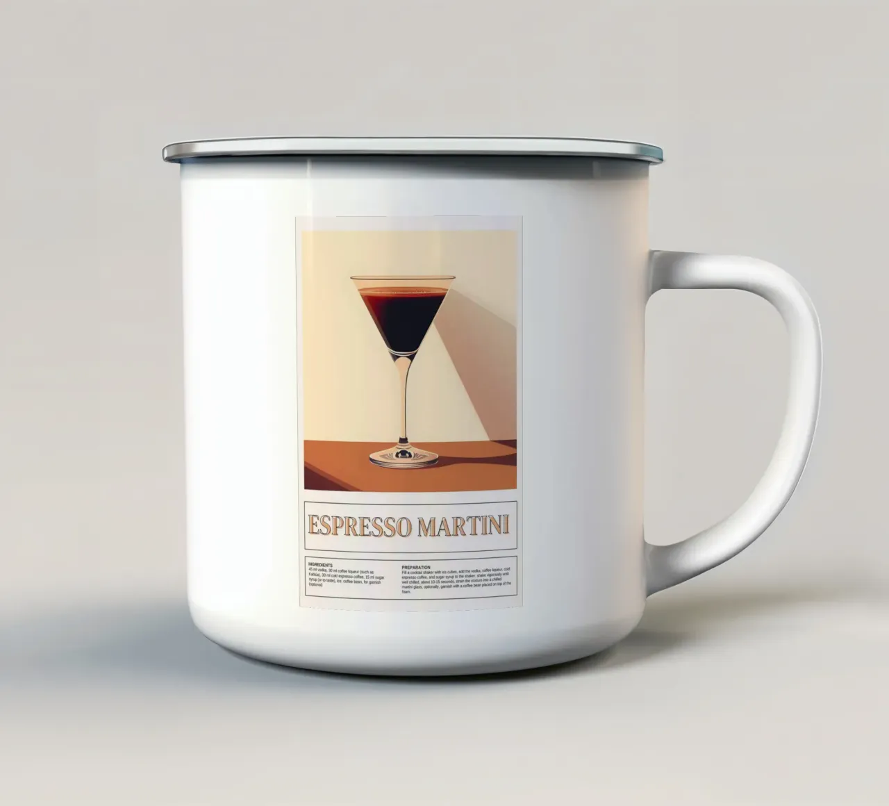 Espresso Martini Recipe, Bar Decor, Coffee Print tazza in smalto da vintagepod
