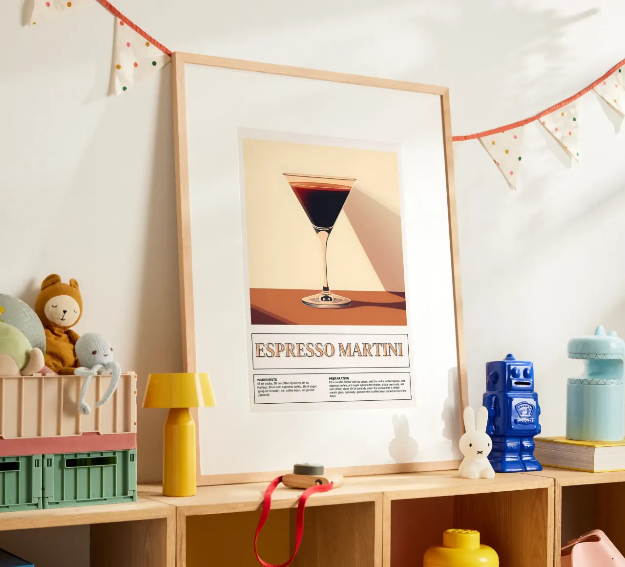 Espresso Martini Recipe, Bar Decor, Coffee Print poster con telaio in plastica da vintagepod