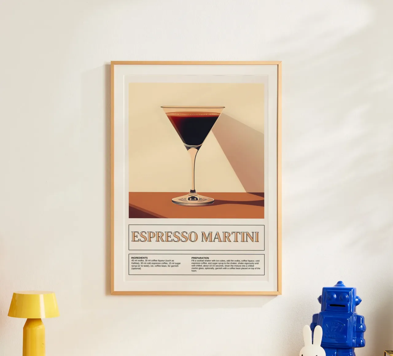 Espresso Martini Recipe, Bar Decor, Coffee Print poster con telaio in plastica da vintagepod