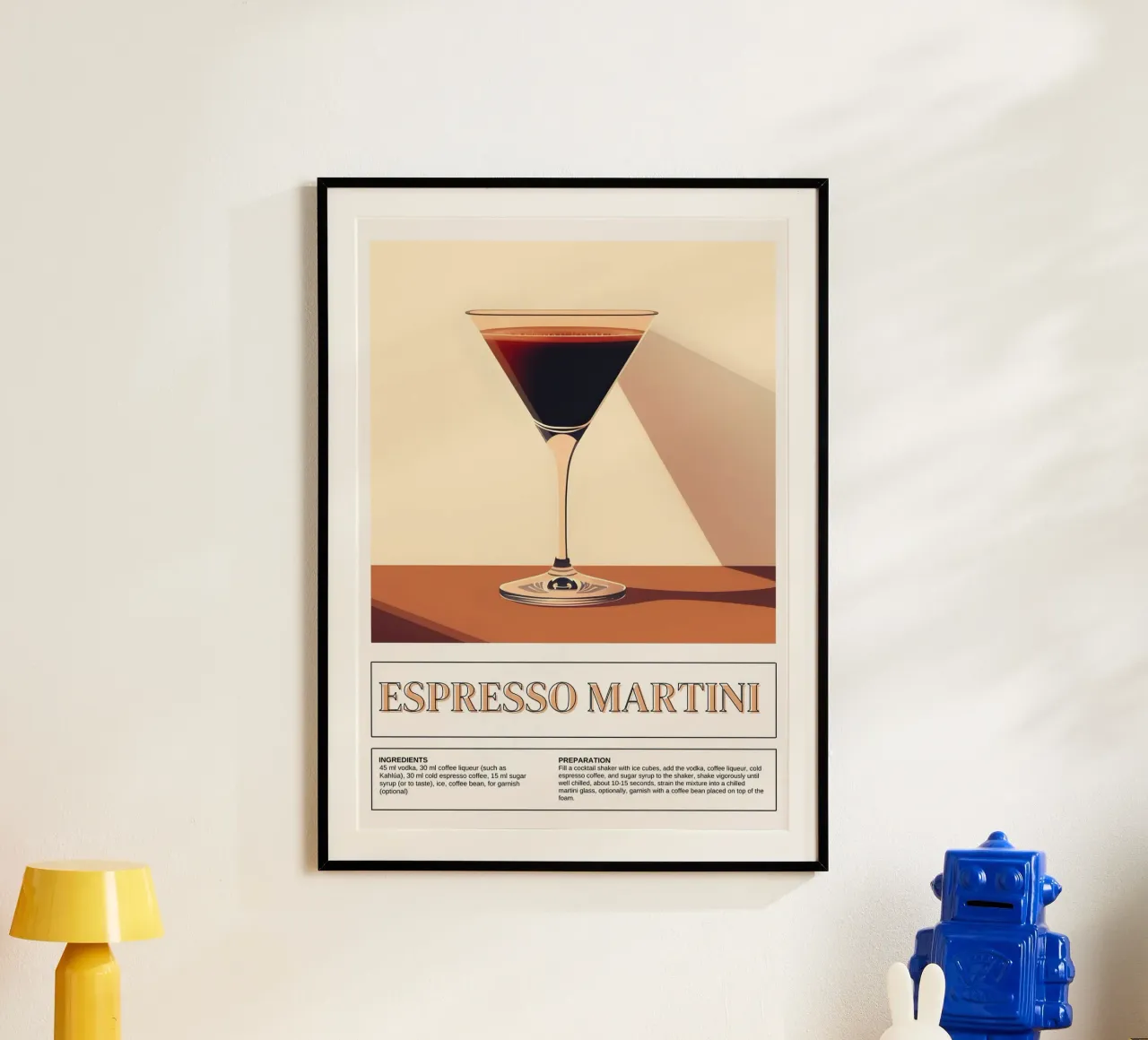 Espresso Martini Recipe, Bar Decor, Coffee Print poster con telaio in plastica da vintagepod