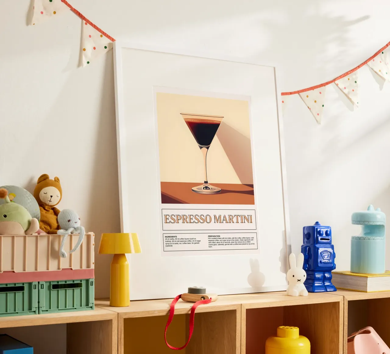 Espresso Martini Recipe, Bar Decor, Coffee Print poster con telaio in plastica da vintagepod