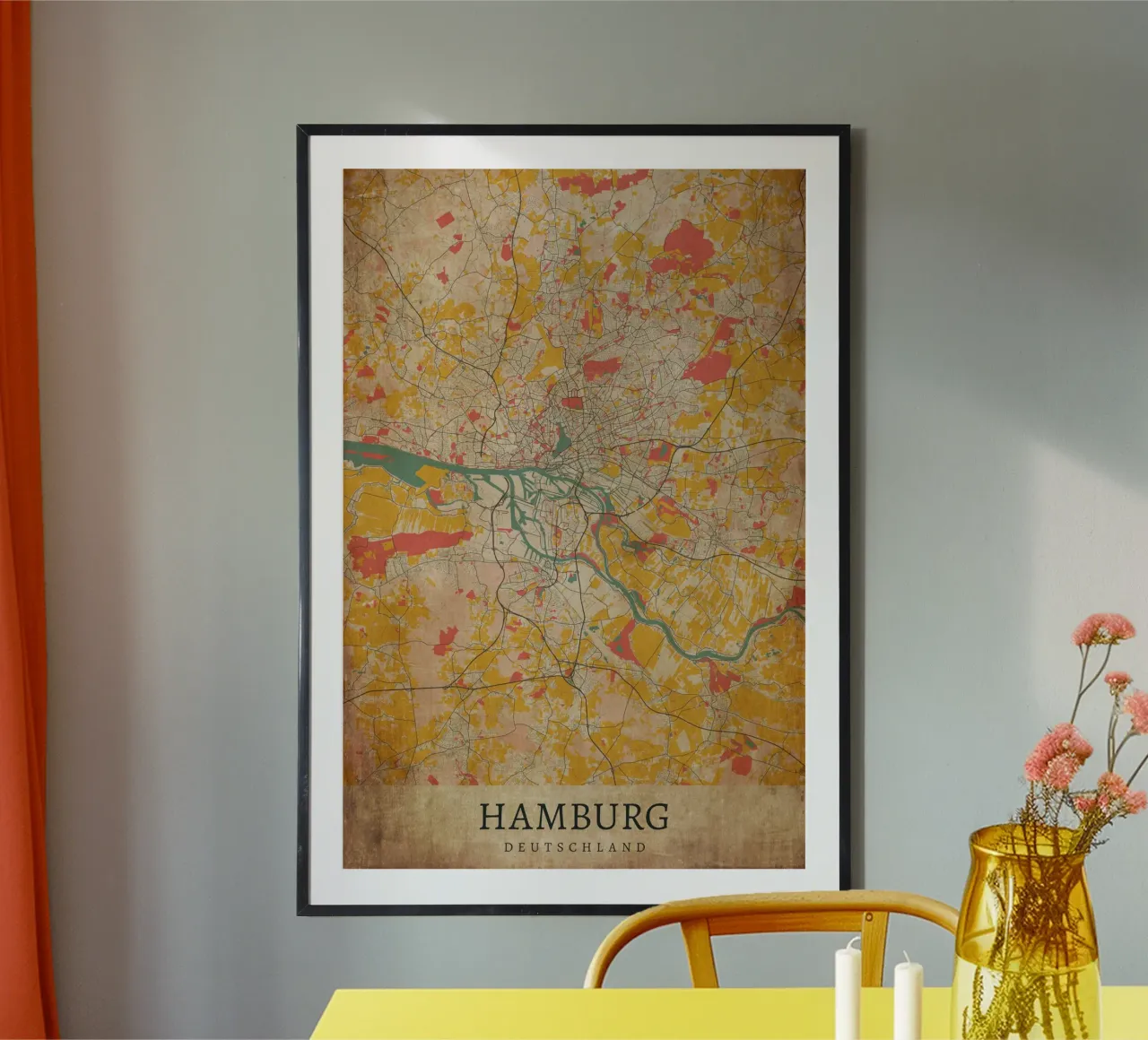 Urban design: poster della mappa di Amburgo poster con telaio in plastica da CityMapPoster