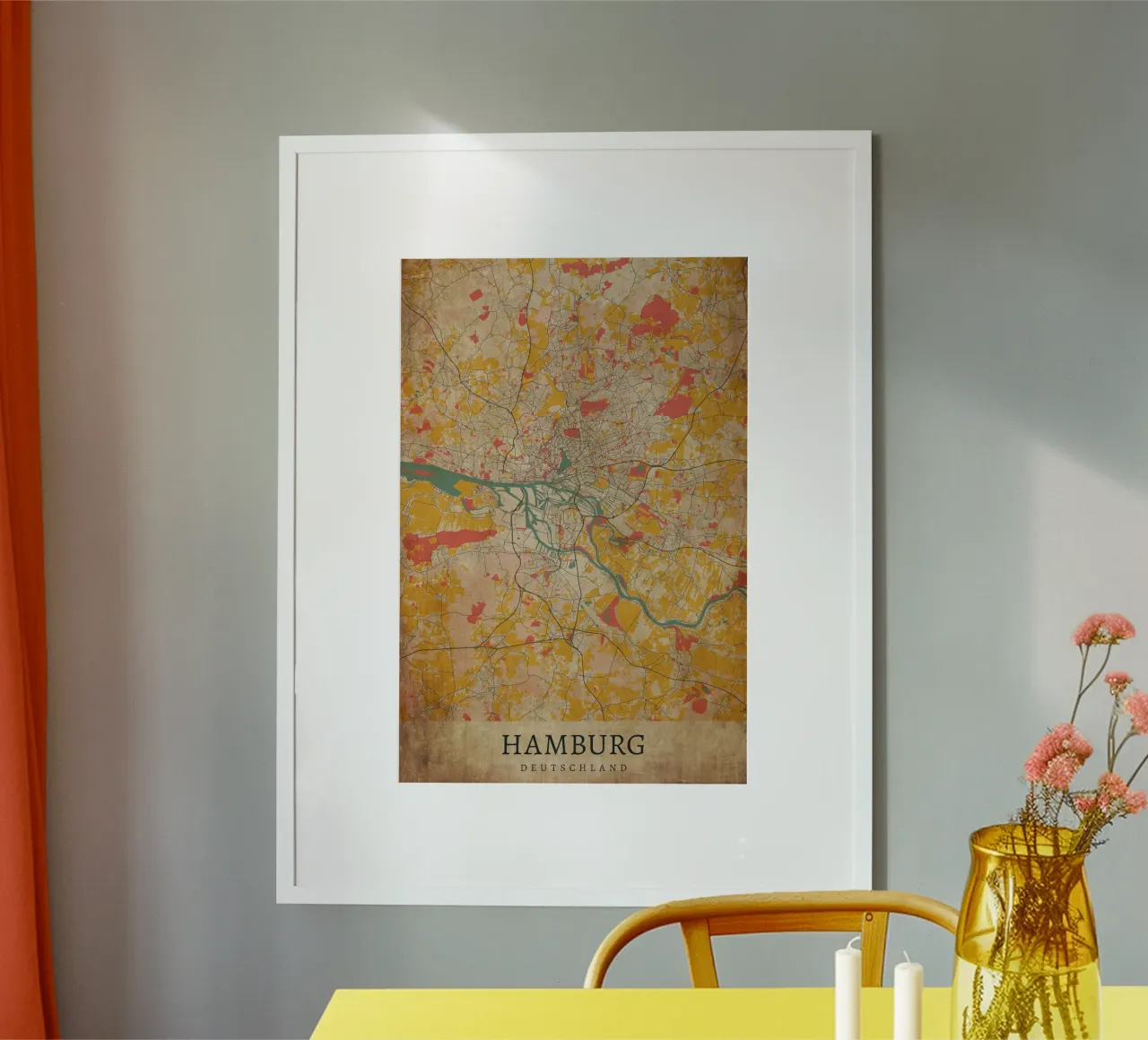 Urban design: poster della mappa di Amburgo poster con telaio in plastica da CityMapPoster