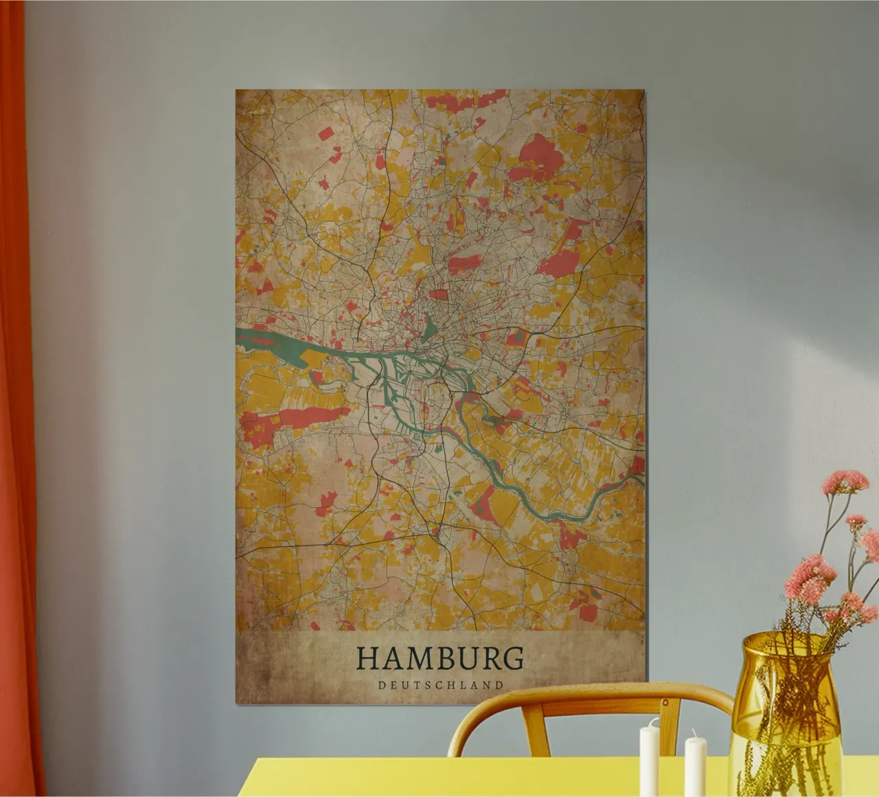 Urban design: poster della mappa di Amburgo poster con telaio in plastica da CityMapPoster
