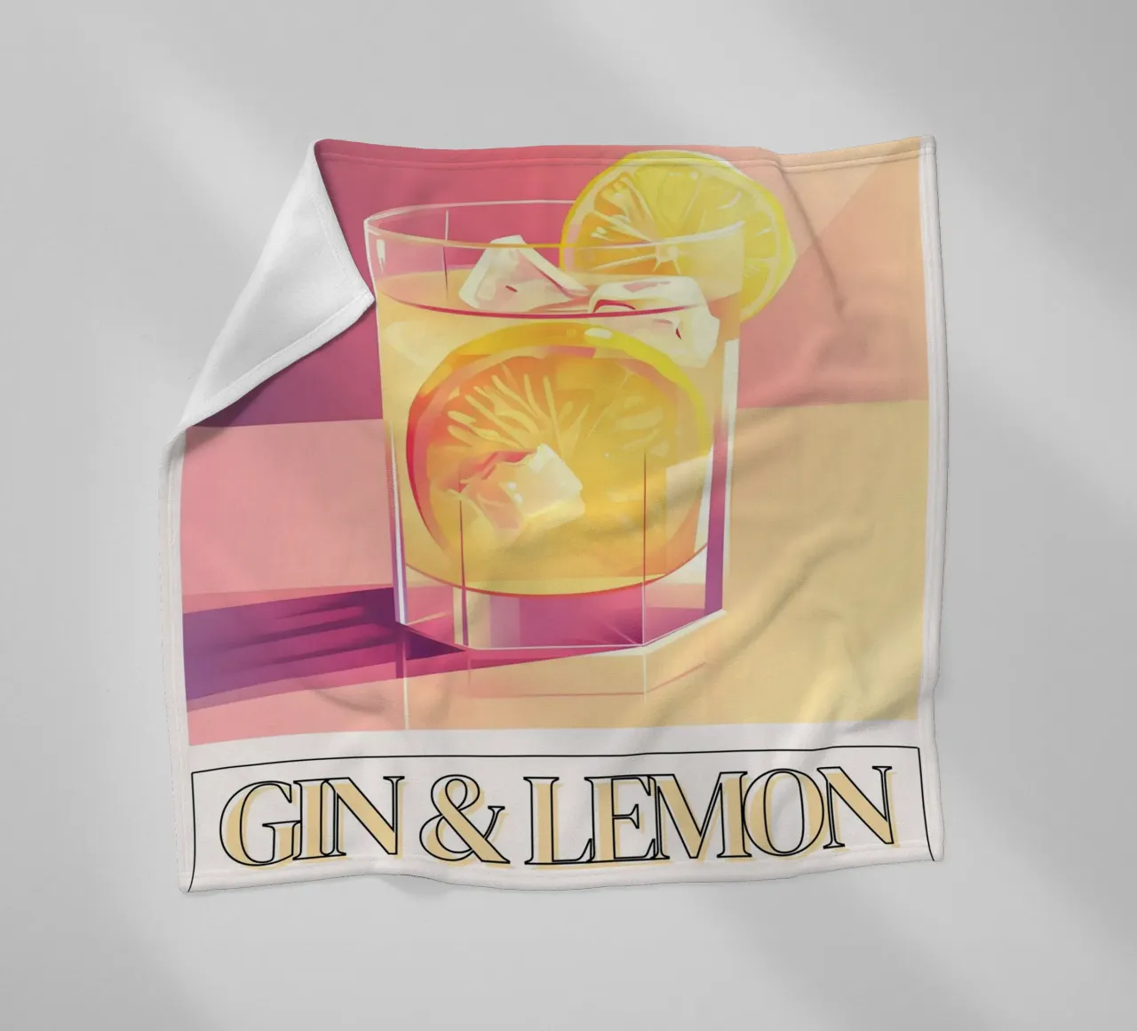Gin & Zitrone Cocktail, Bar Dekoration, Retro Druck Fleecedecke von vintagepod