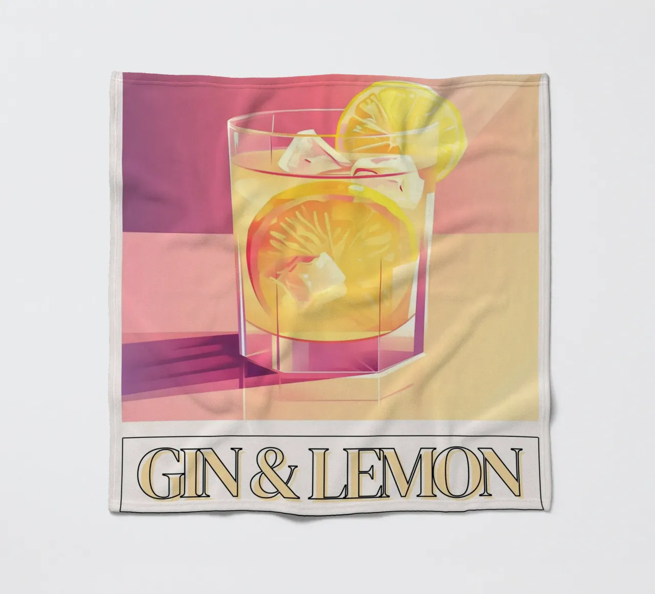 Gin & Zitrone Cocktail, Bar Dekoration, Retro Druck Fleecedecke von vintagepod