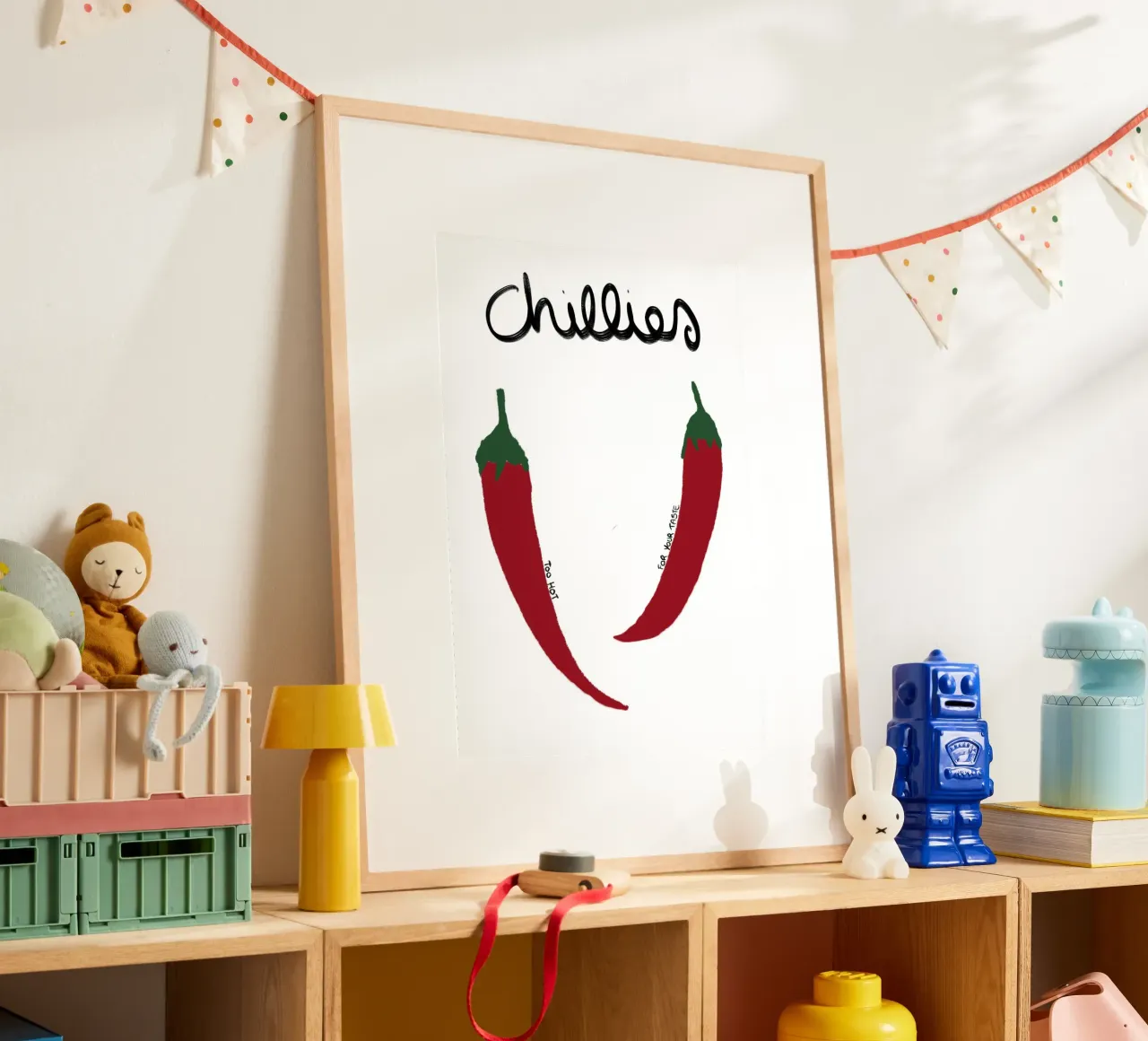 Chilis Kunstdruck, Küchendekoration, Scharfes Essen Poster von vintagepod