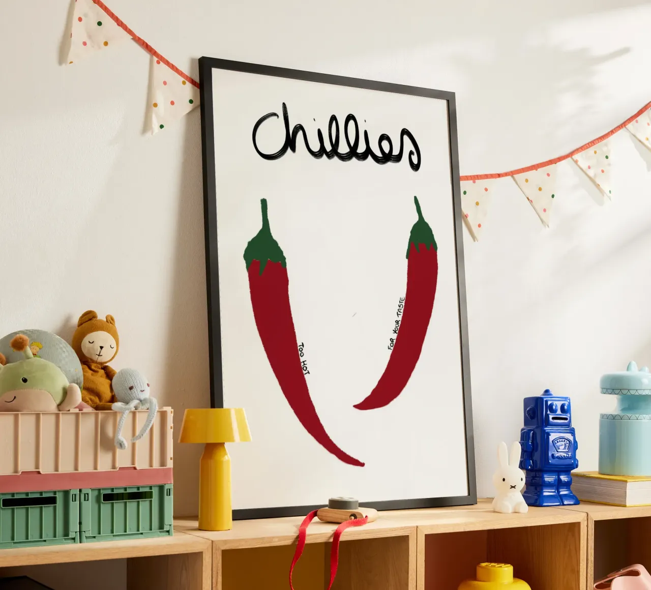 Chilis Kunstdruck, Küchendekoration, Scharfes Essen Poster von vintagepod
