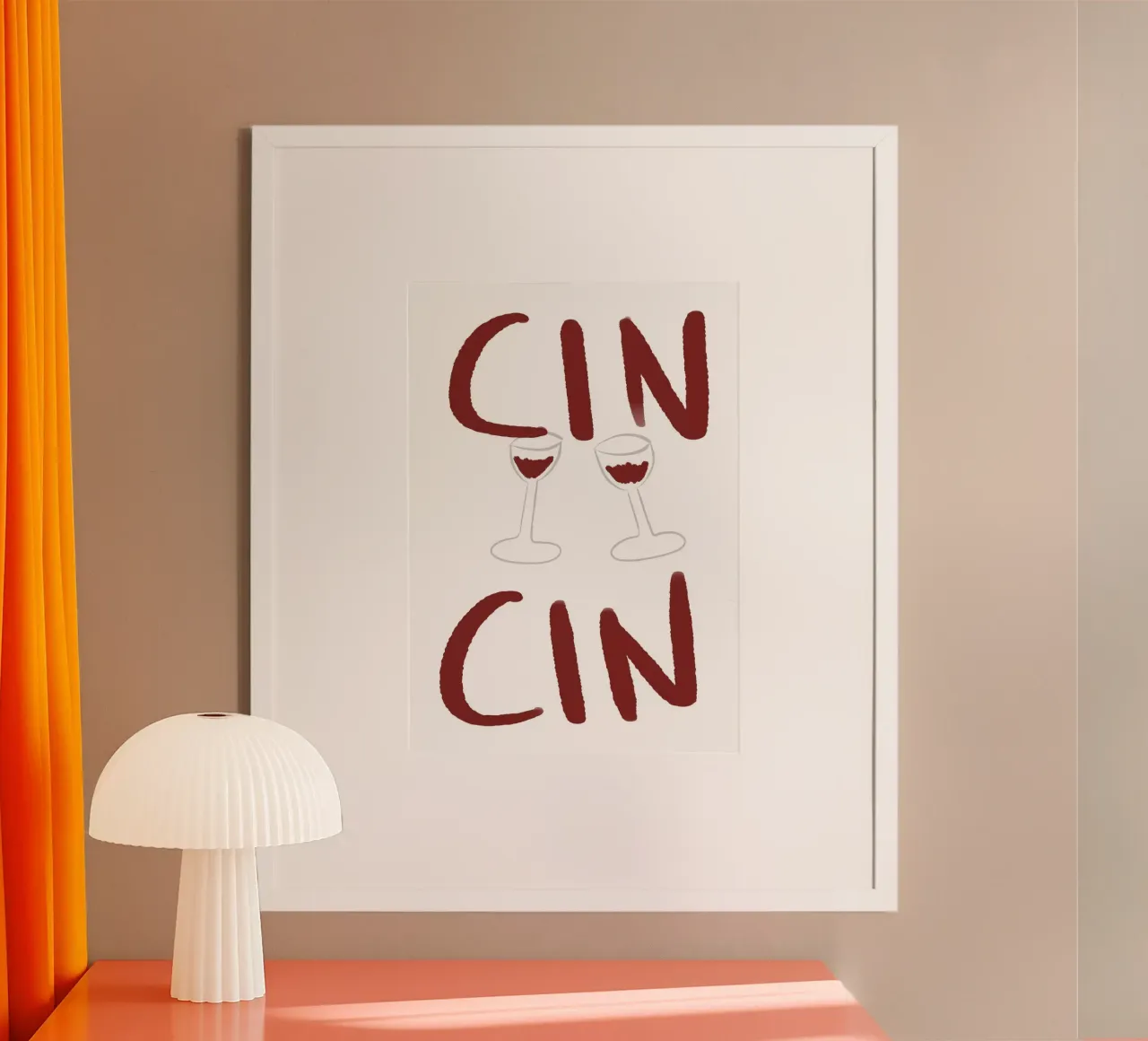 Cin Cin! Wein Toast, Italienische Bar Dekoration, Pop Art Poster mit Aluminium Rahmen von vintagepod