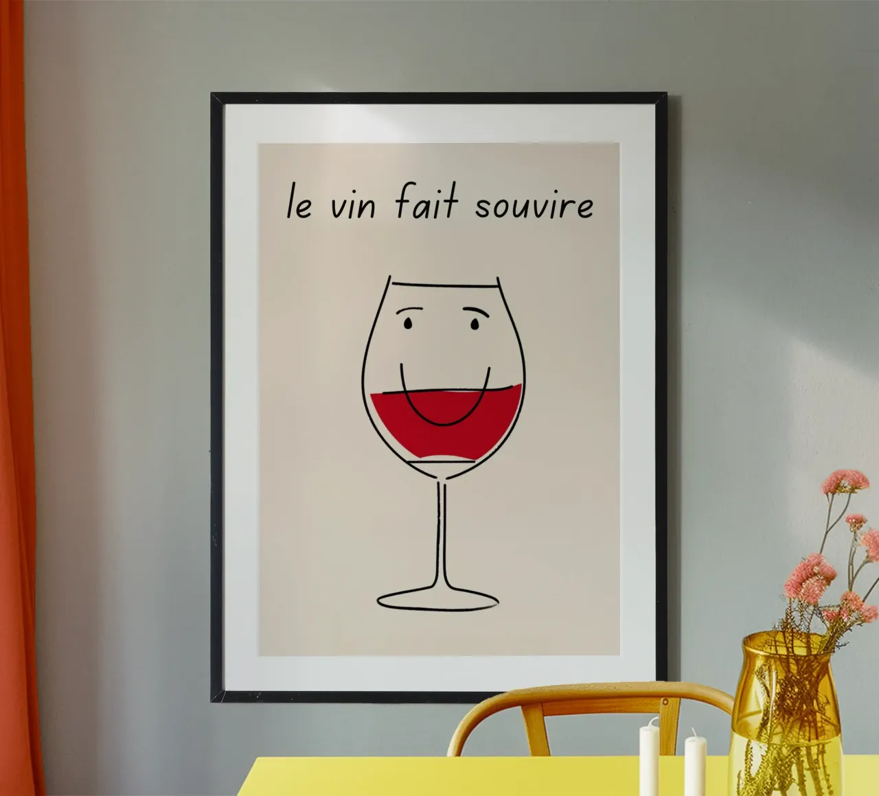 Le Vin Fait Sourire, arte del vino francese, arredamento per bar poster da vintagepod