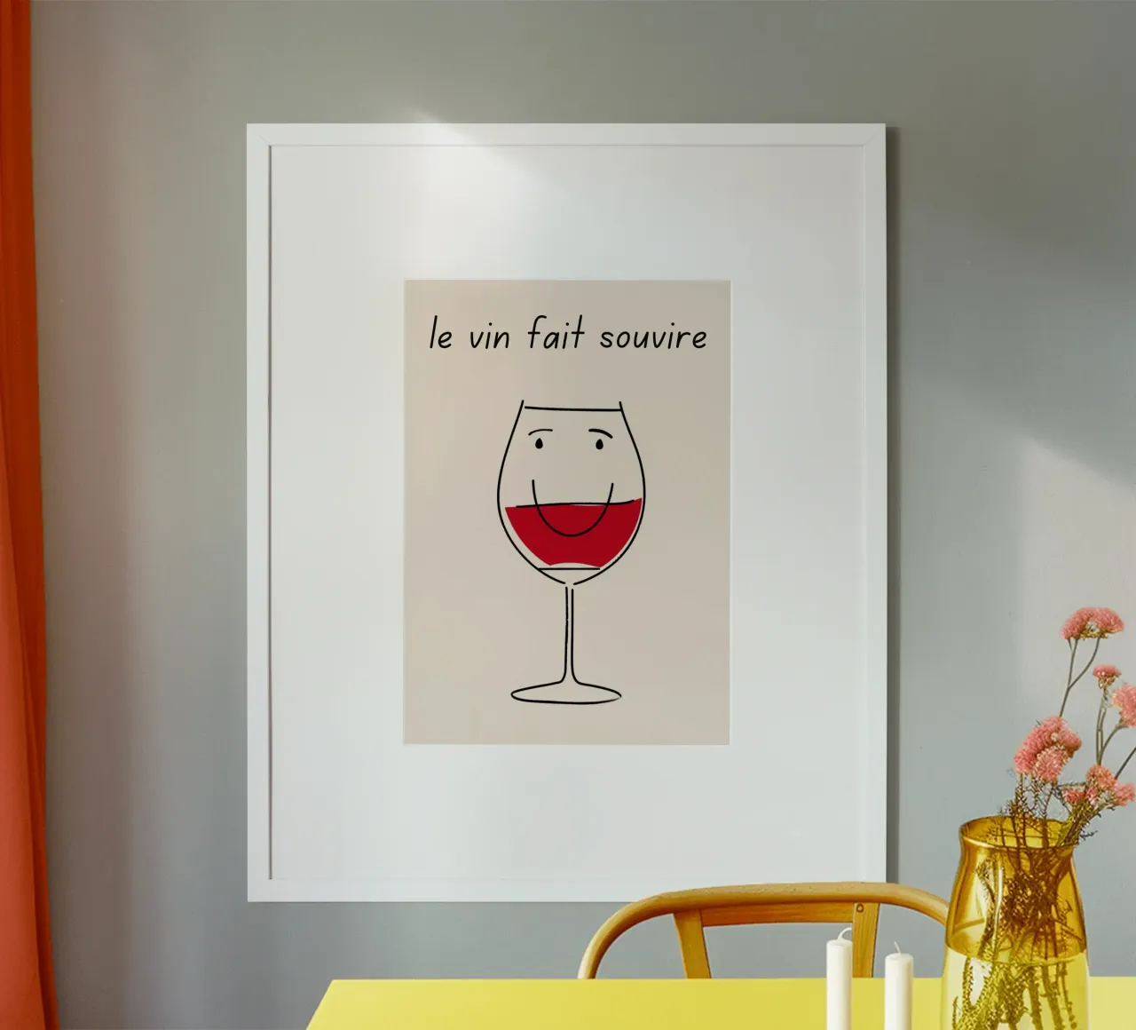 Le Vin Fait Sourire, arte del vino francese, arredamento per bar poster da vintagepod