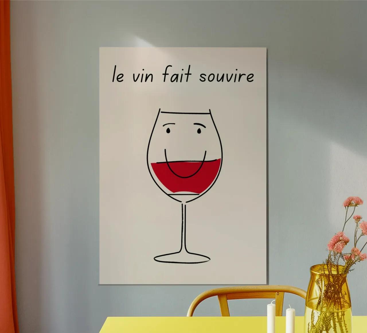 Le Vin Fait Sourire, arte del vino francese, arredamento per bar poster da vintagepod
