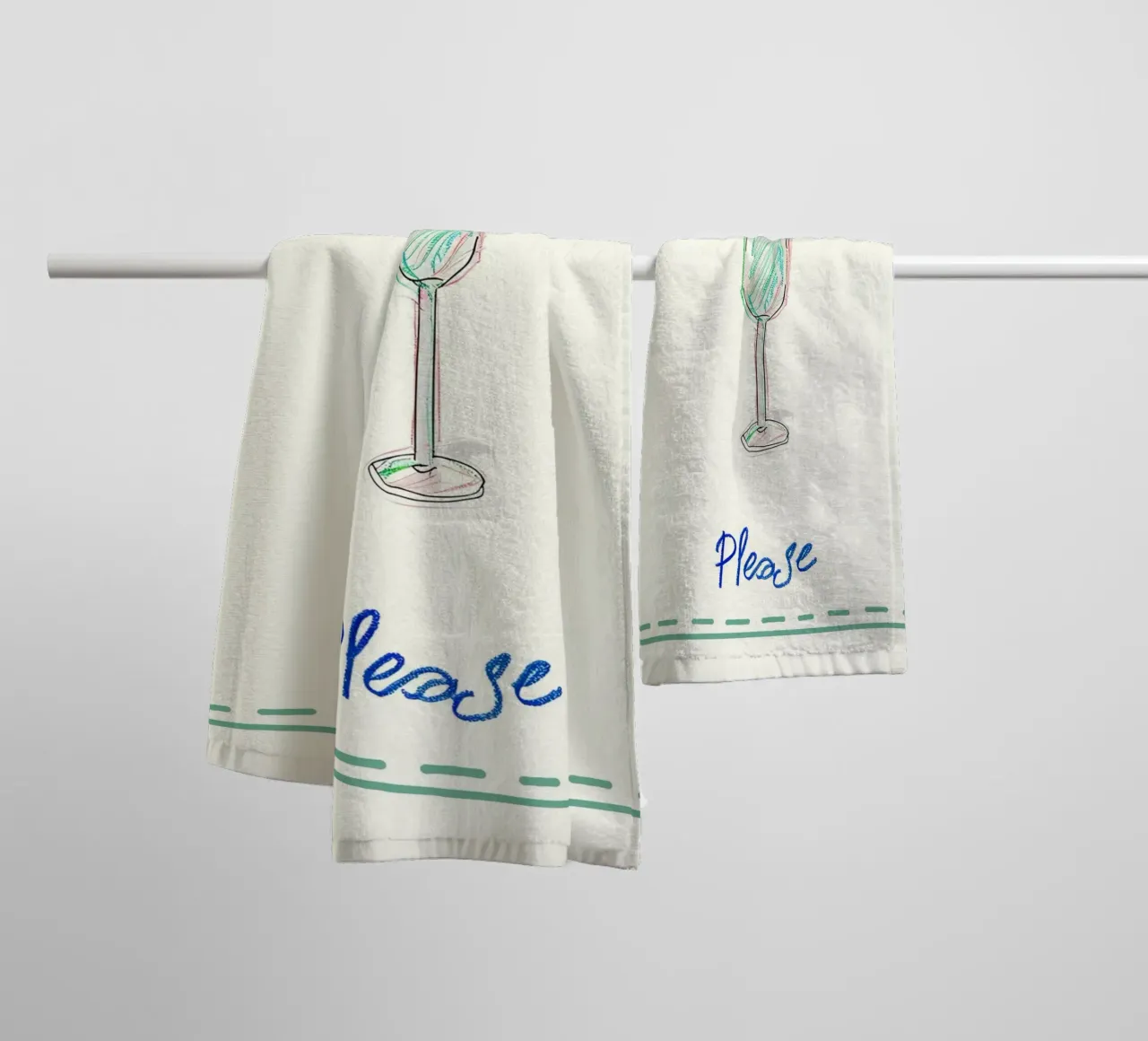 Champagne Please! Abstract Print, Bar Decor towel by vintagepod