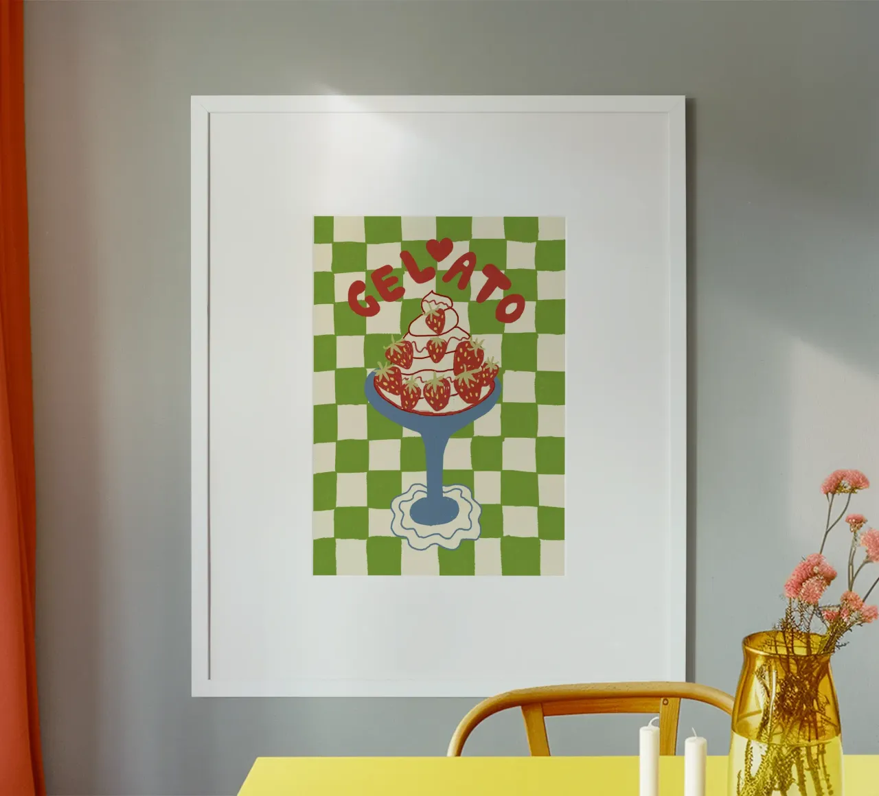 Gelato poster con telaio in legno da Studio Dolci