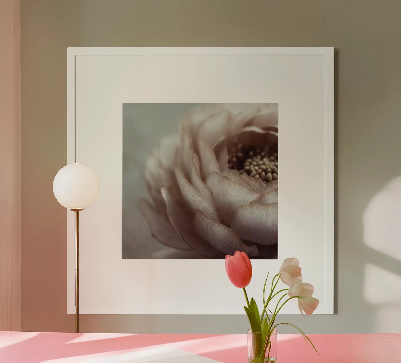 Soft Petals No 01 poster con telaio in plastica da treechild