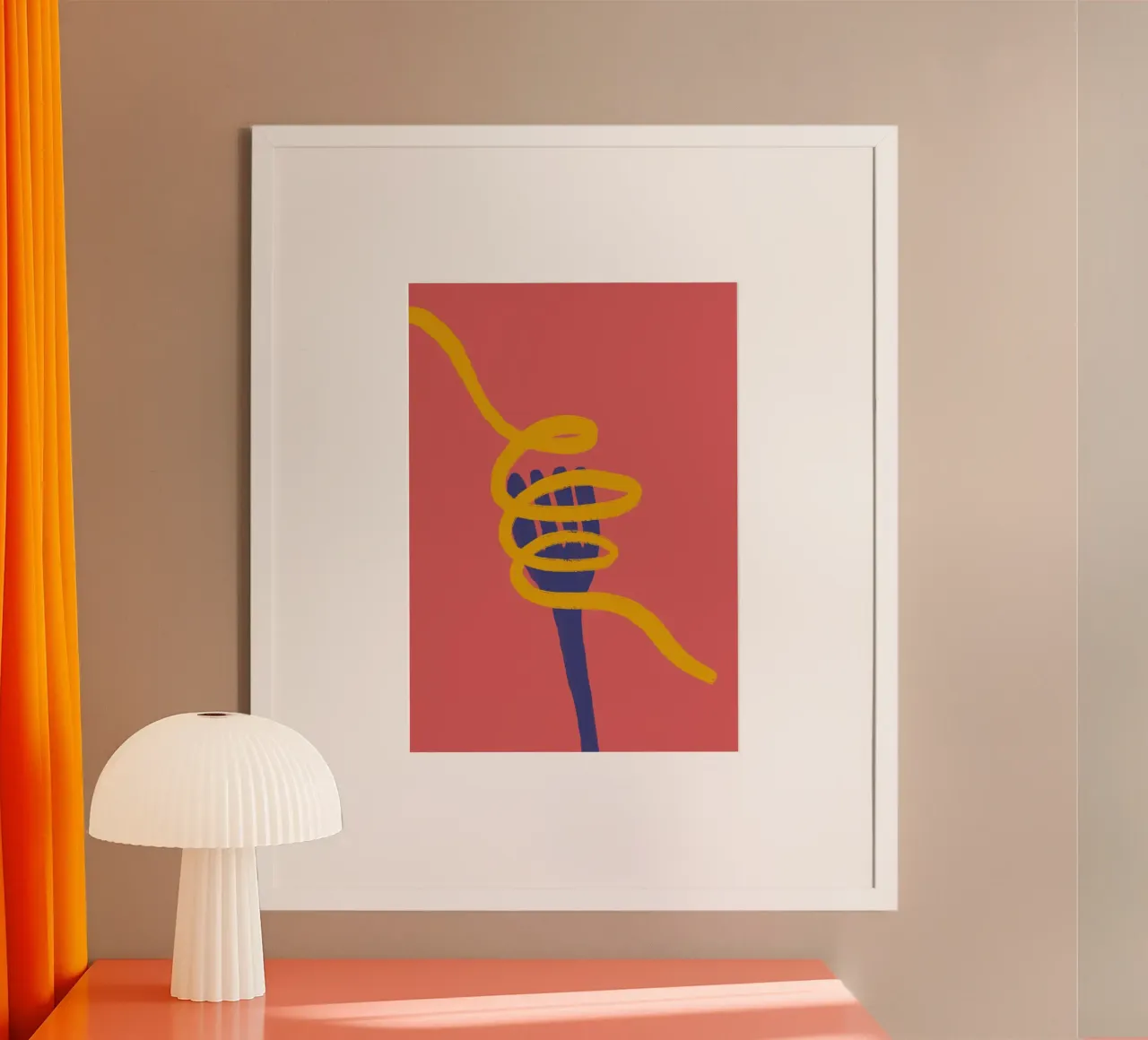 Noodles on a Fork, cibo astratto, arte della pasta poster da vintagepod