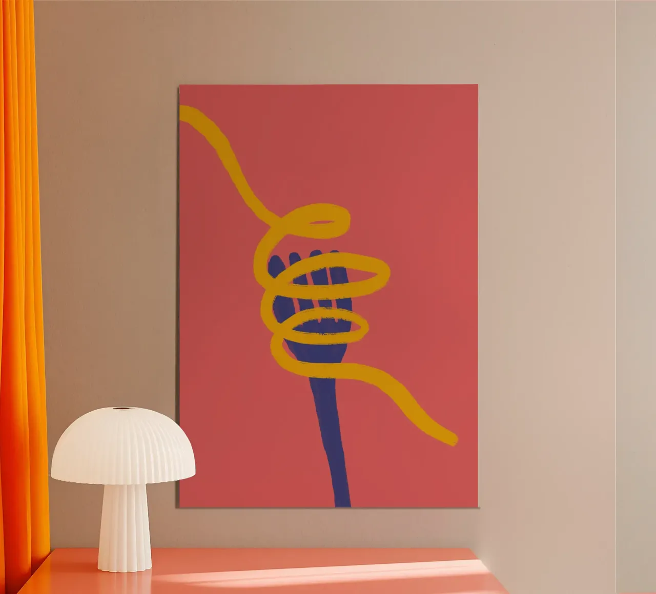 Noodles on a Fork, cibo astratto, arte della pasta poster da vintagepod