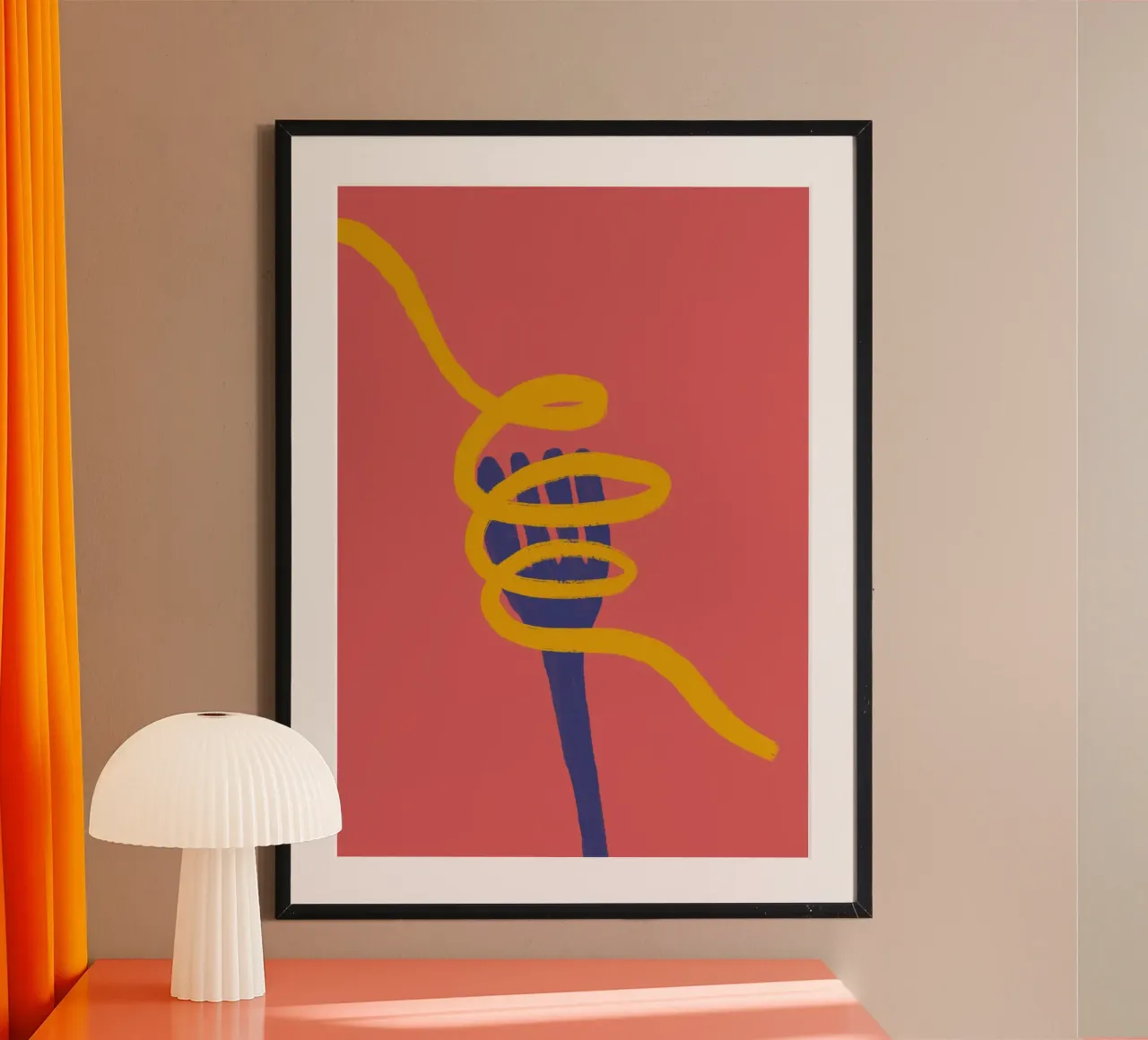 Noodles on a Fork, cibo astratto, arte della pasta poster da vintagepod